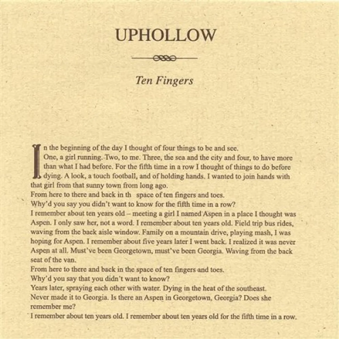 Uphollow TEN FINGERS CD