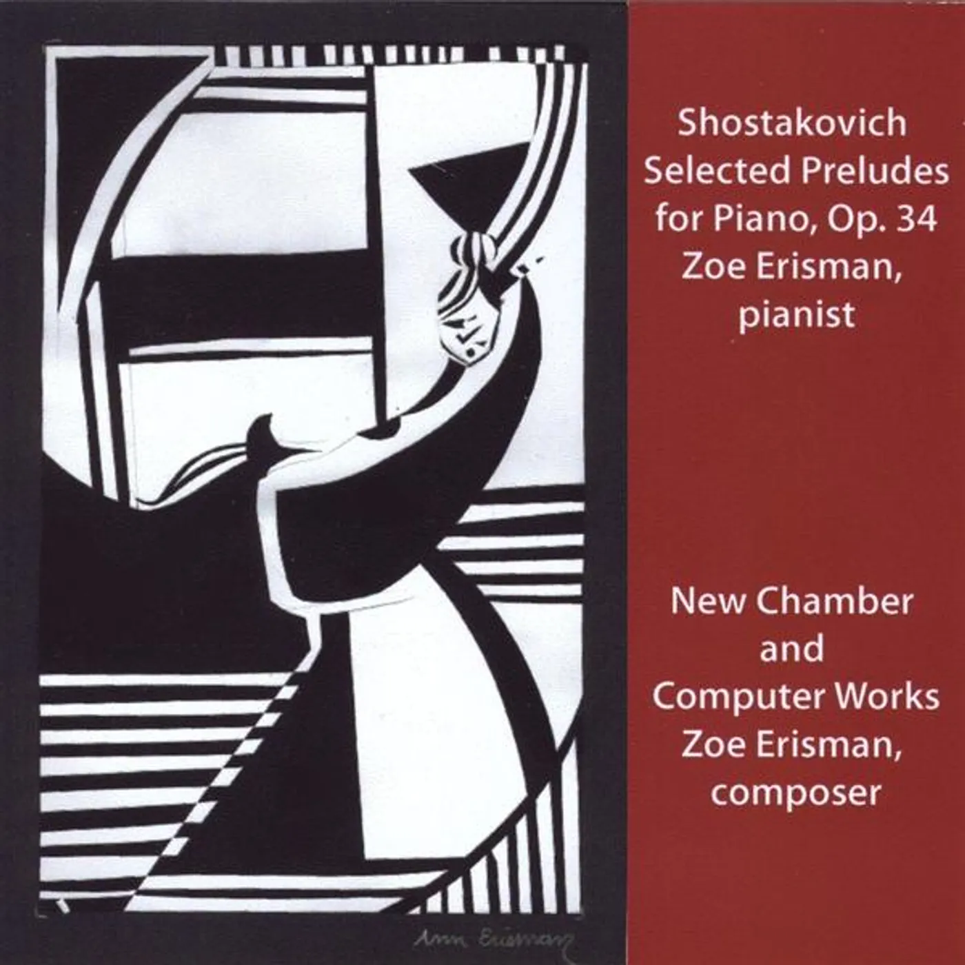 Zoe Erisman SHOSTAKOVICH SELECTED PRELUDES OP. 34/CHAMBER WORK CD