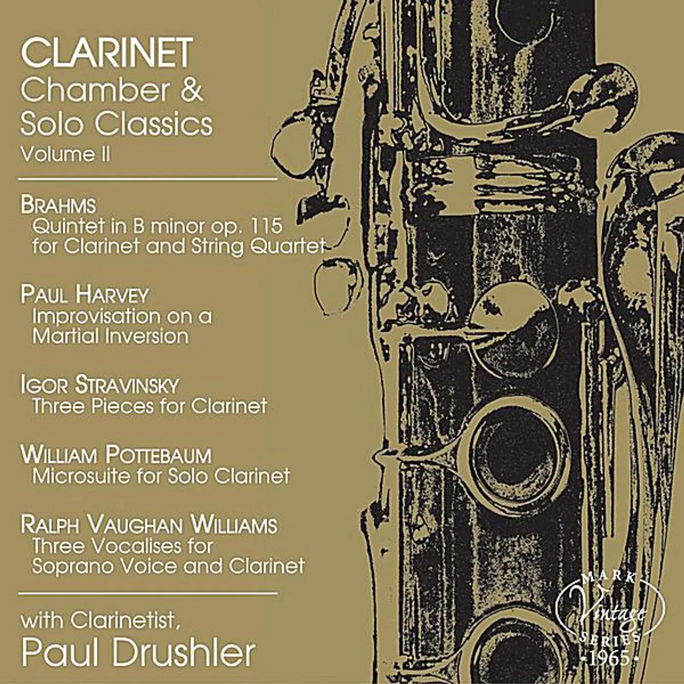 Paul Drew Drushler CLARINET CHAMBER & SOLO CLASSICS: VOL. 2 CD