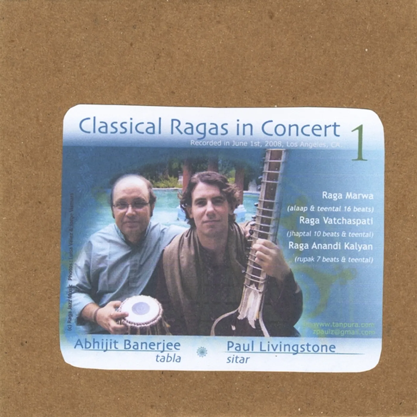 Paul Livingstone CLASSICAL RAGAS IN CONCERT 1 CD