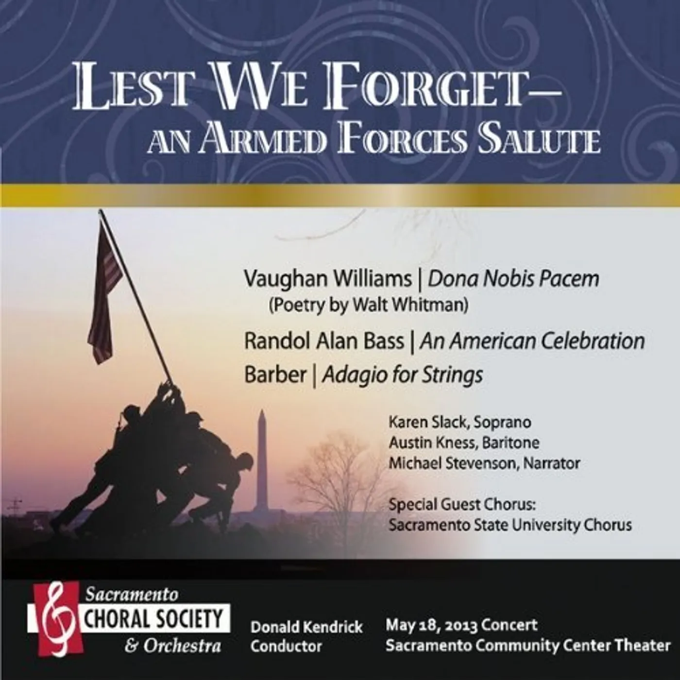 Sacramento Choral Society & Orchestra LEST WE FORGET-AN ARMED FORCES SALUTE CD