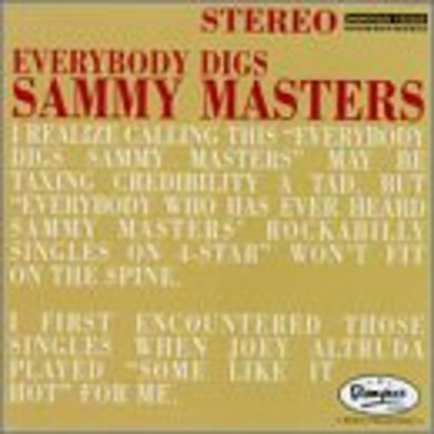 EVERYBODY DIGS SAMMY MASTERS Vinyl Record
