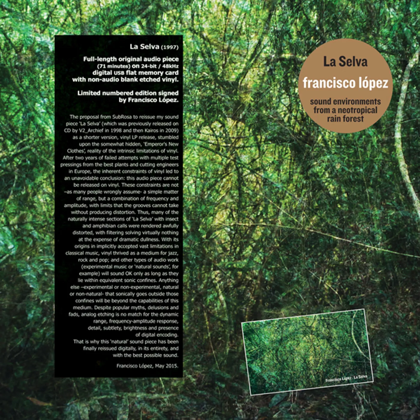 Francisco López La Selva Vinyl Record