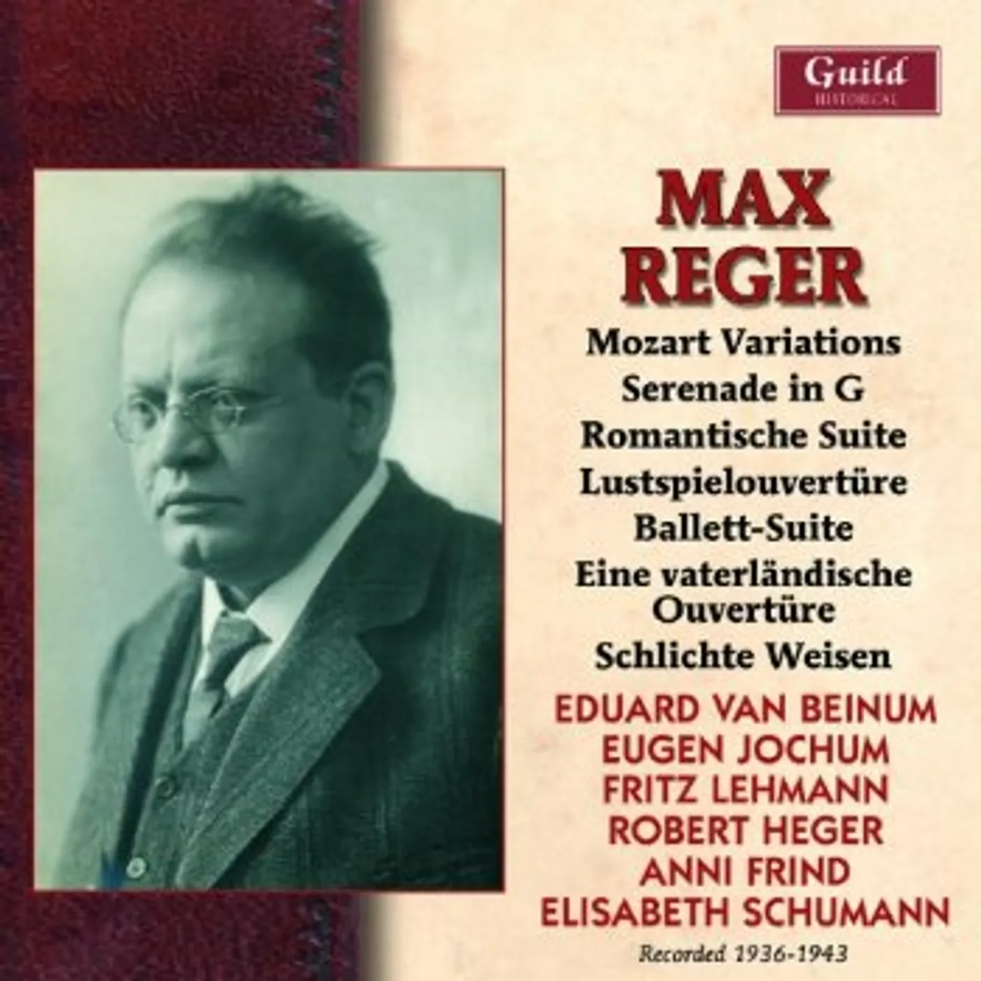 Max Reger RECORDINGS 1936-1943 CD