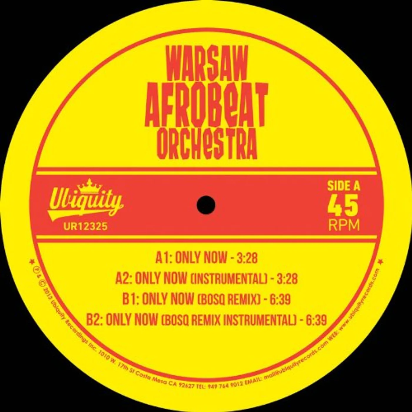 Warsaw Afrobeat Orchestra ONLY NOW (UK) (Vinyl)