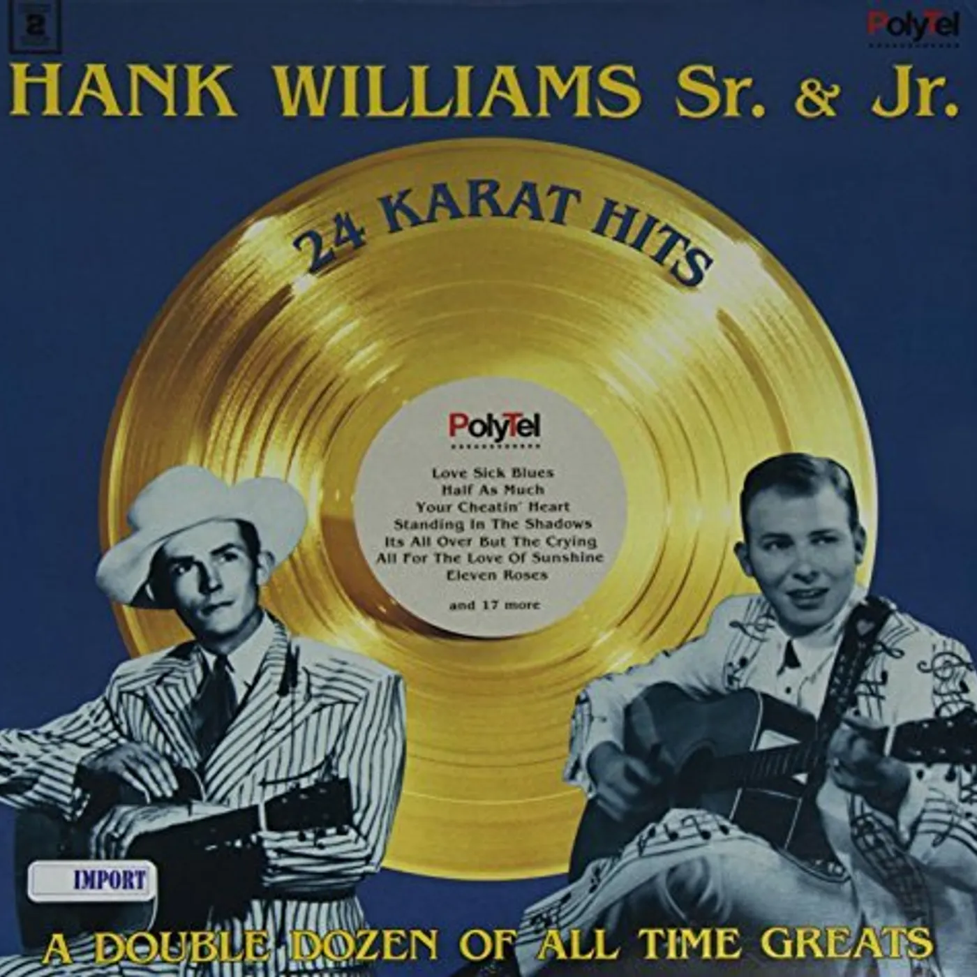 Hank Williams, Jr. 24 KARAT HITS Vinyl Record