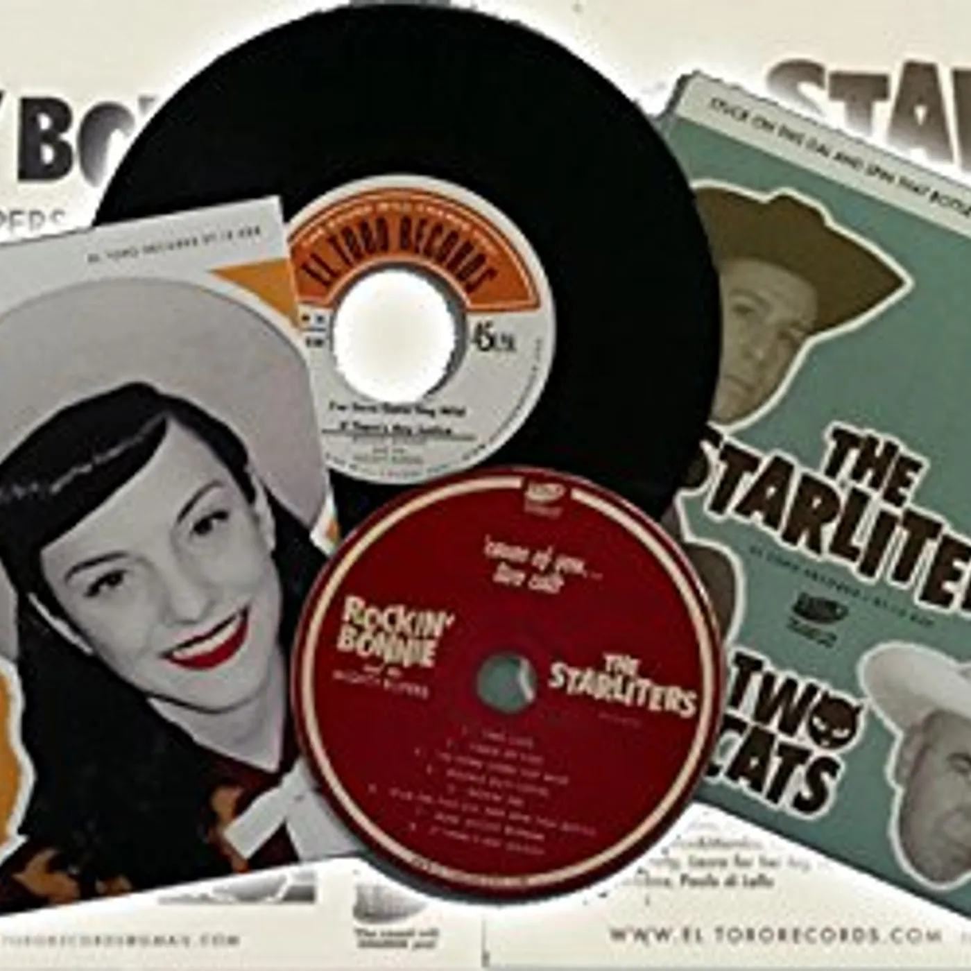 Rockin Bonnie & The Mighty Ropers/The Starliters CAUSE OF YOU TWO CATS Vinyl Record