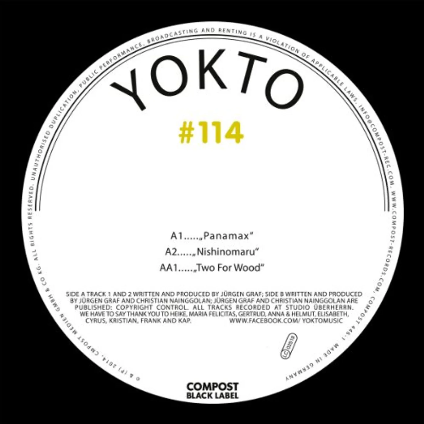 YOKTO COMPOST BLACK LABEL 114 Vinyl Record