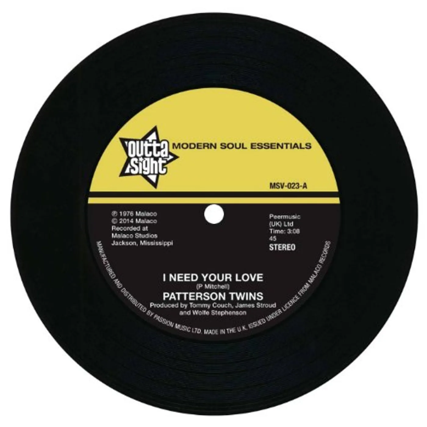 Richard Patterson Twins Caiton I NEED YOUR LOVE/I'M GONNA LOVE YOU Vinyl Record