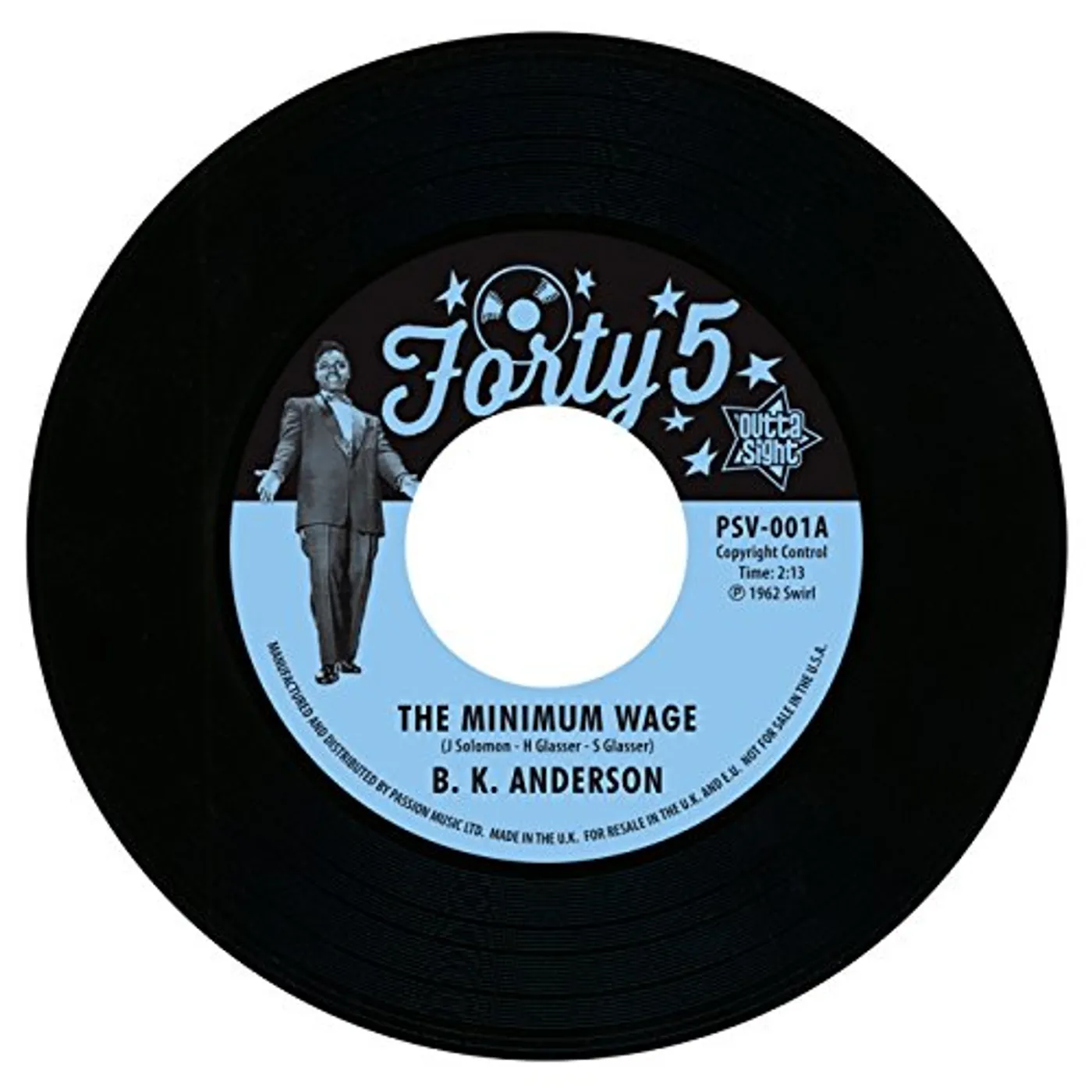 Louis Jordan B.K.Anderson MINIMUM WAGE/WORKIN' MAN Vinyl Record