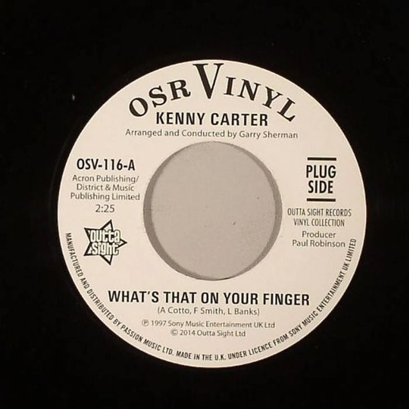 Kenny Carter WHAT'S THAT ON YOUR FINGER Vinyl Record