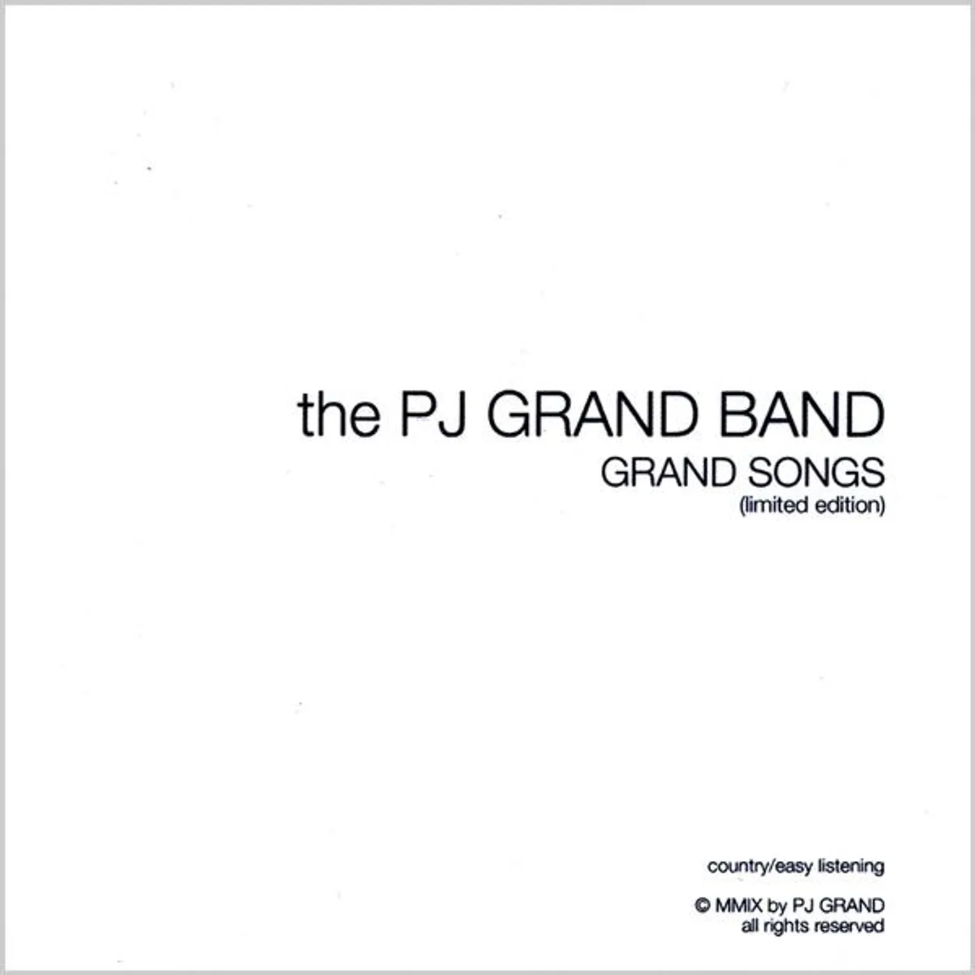 Pj Grand GRAND SONGS CD