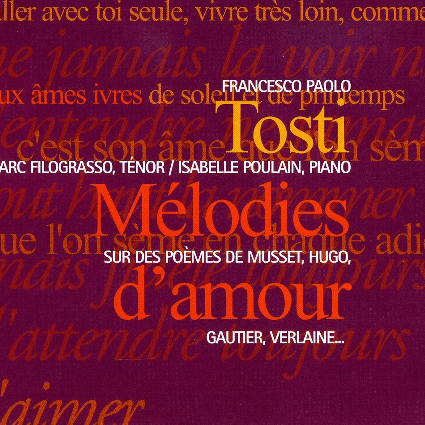 Francesco Paolo Tosti MELODIES D'AMOUR CD
