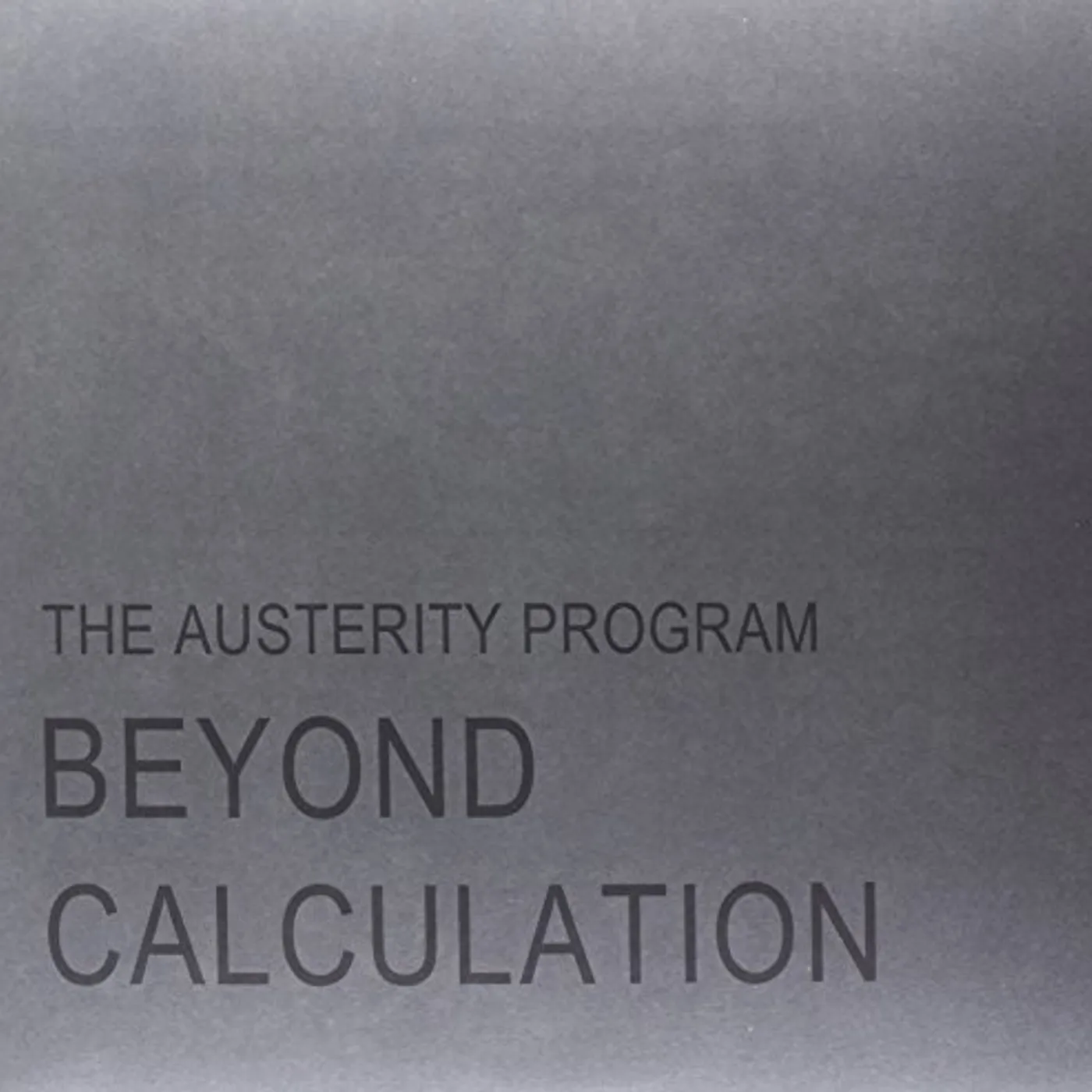 The Austerity Program Beyond Calculation Vinyl Record