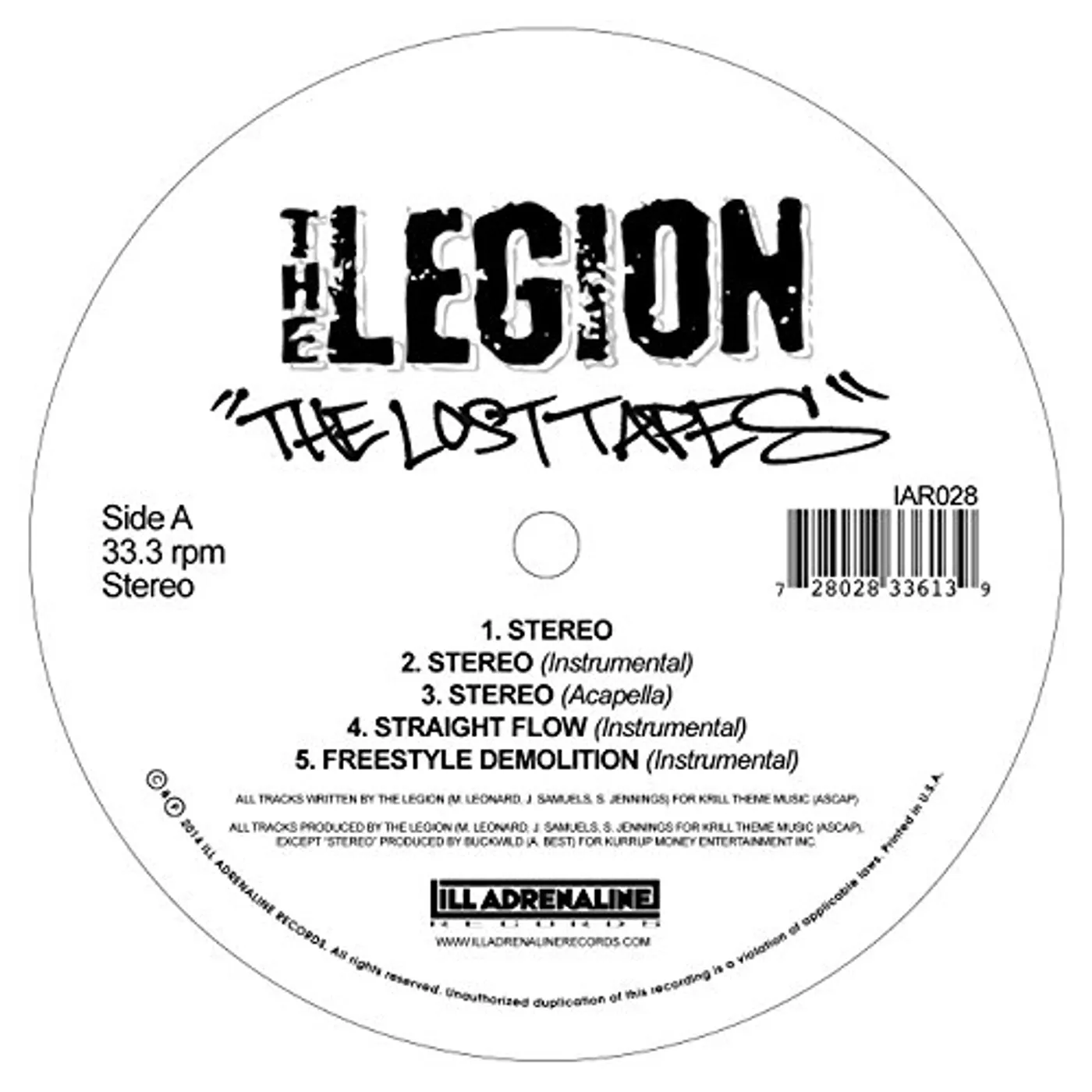 Legion LOST TAPES Vinyl Record
