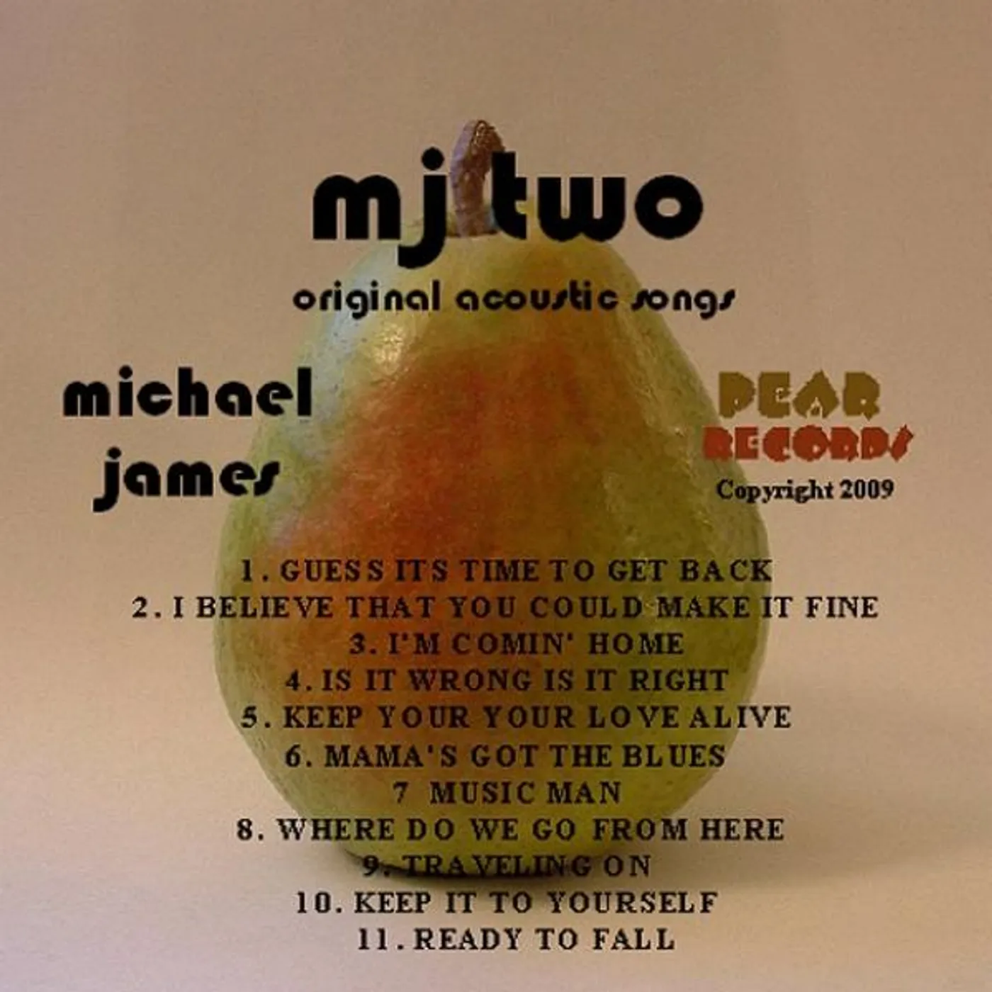 Michael James MJ TWO ACOUSTIC ORIGINAL SONGS CD