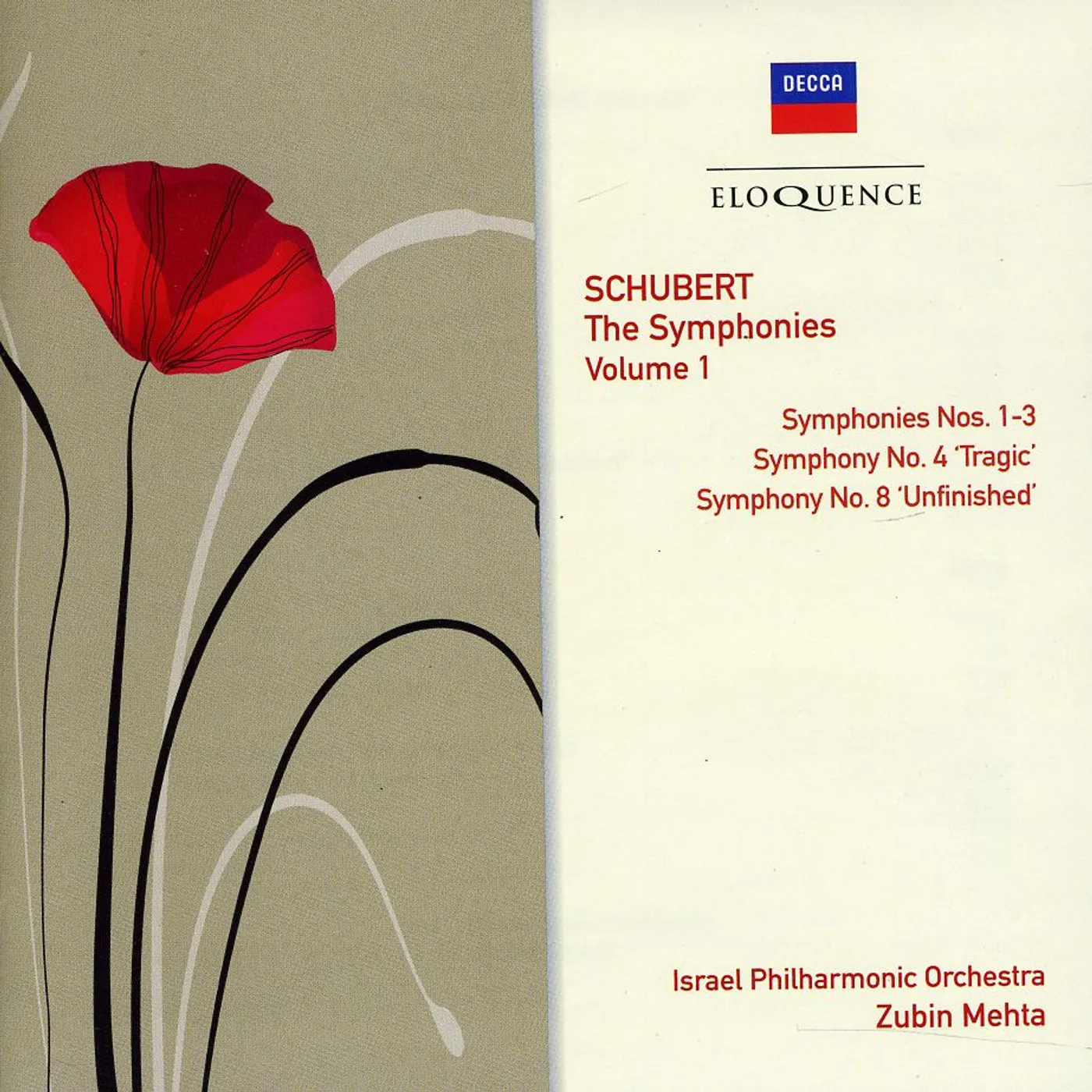 Zubin Mehta ELOQ: SCHUBERT - THE SYMPHONIES VOLUME 1 NOS 1 3 8 CD