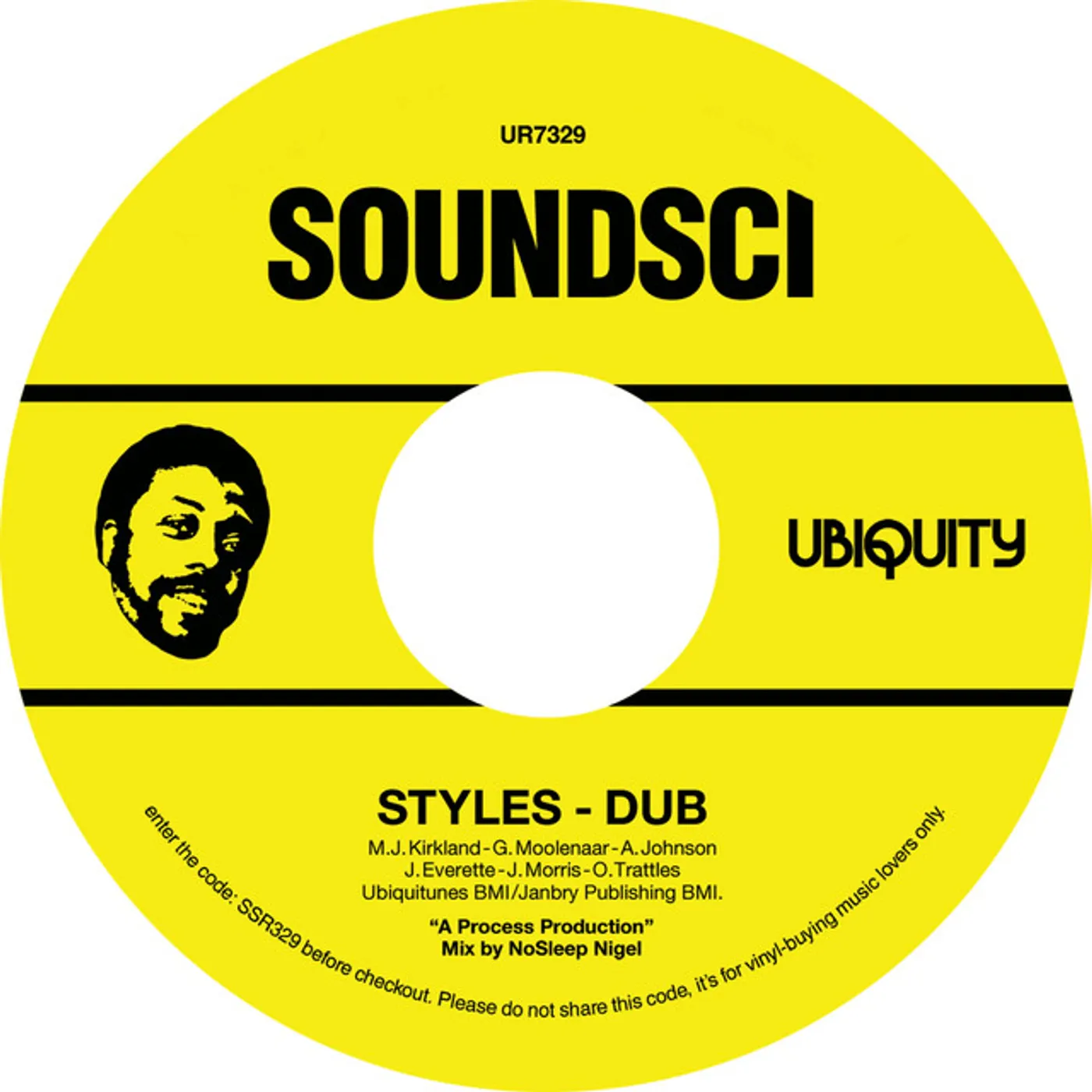 Soundsci STYLES DUB B/W COASTIN' REBLESSED Vinyl Record