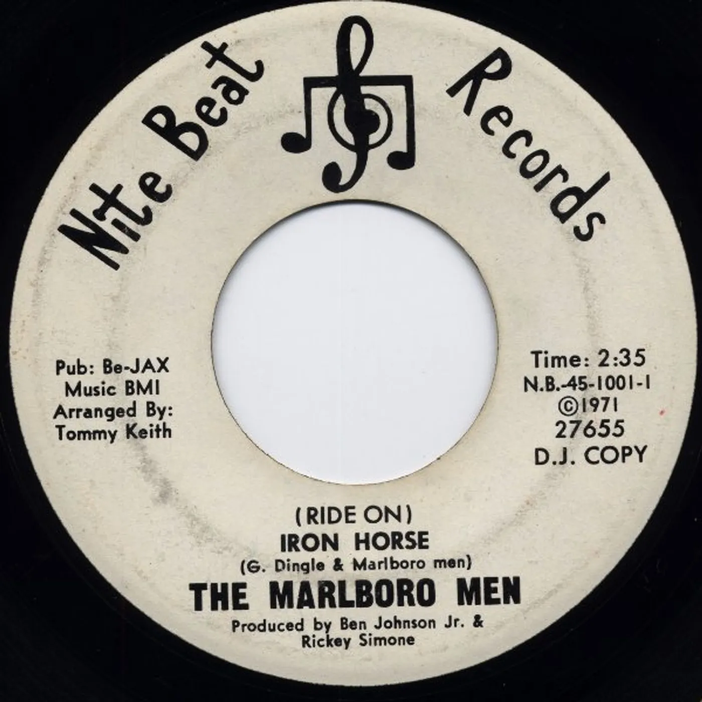 The Marlboro Men (RIDE ON) IRON HORSE Vinyl Record - UK Release