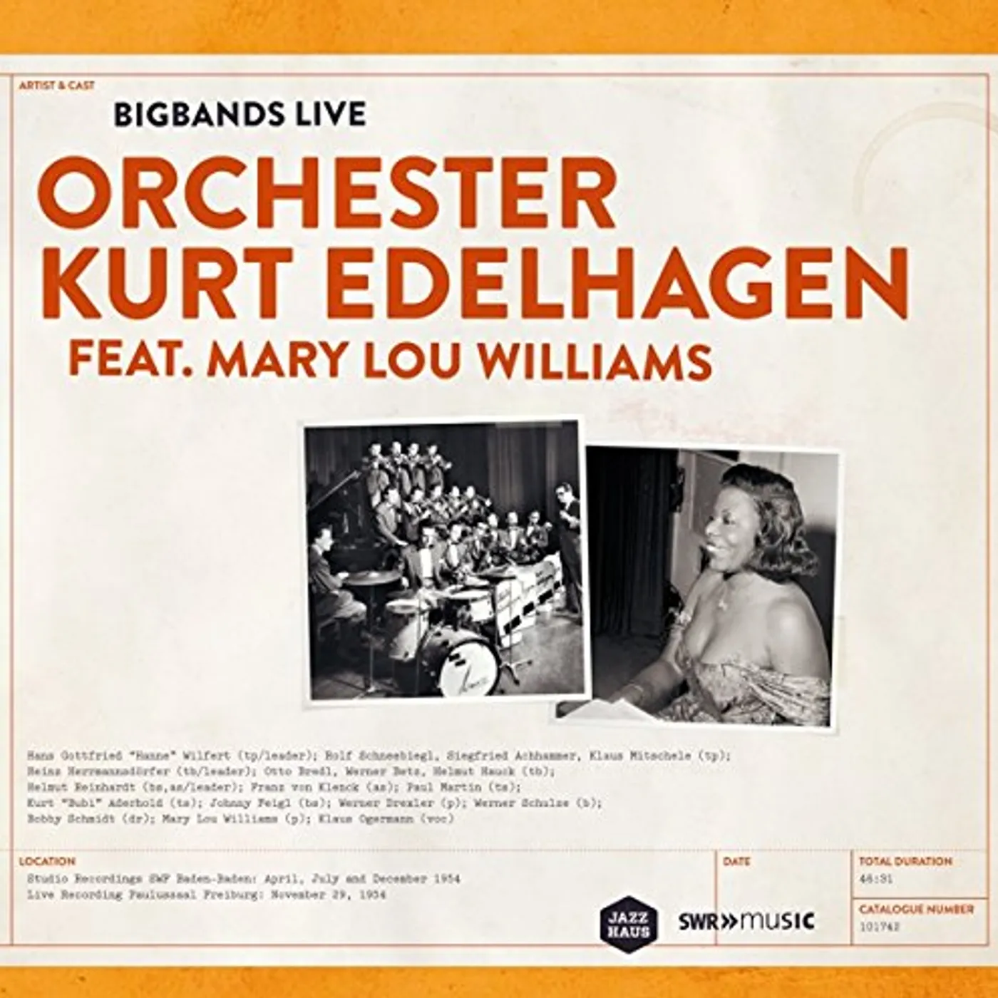 COOTS / HAWKINS / JOHNSON / DASH / KOVAC BIG BANDS LIVE: ORCHESTER KURT EDELHAGEN Vinyl Record