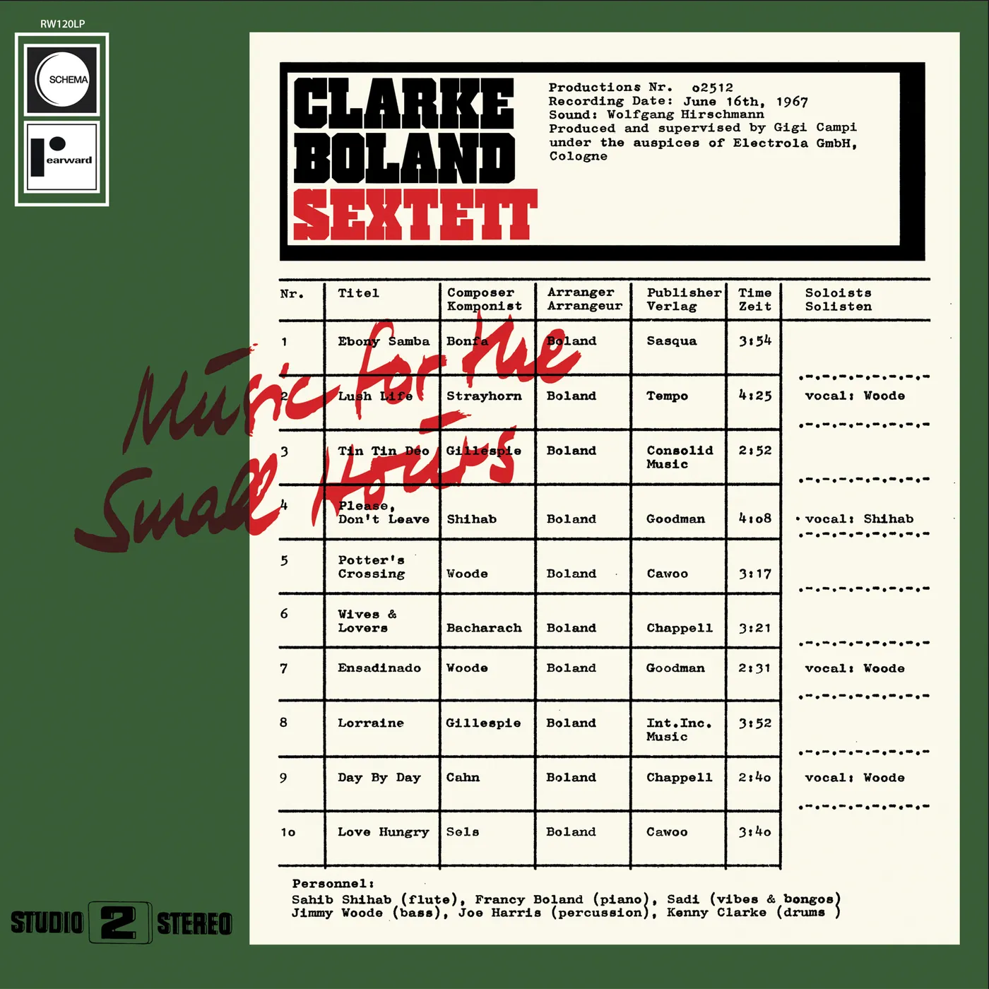 Kenny Clarke & Francy Boland Music For The Small Hours Vinyl Record