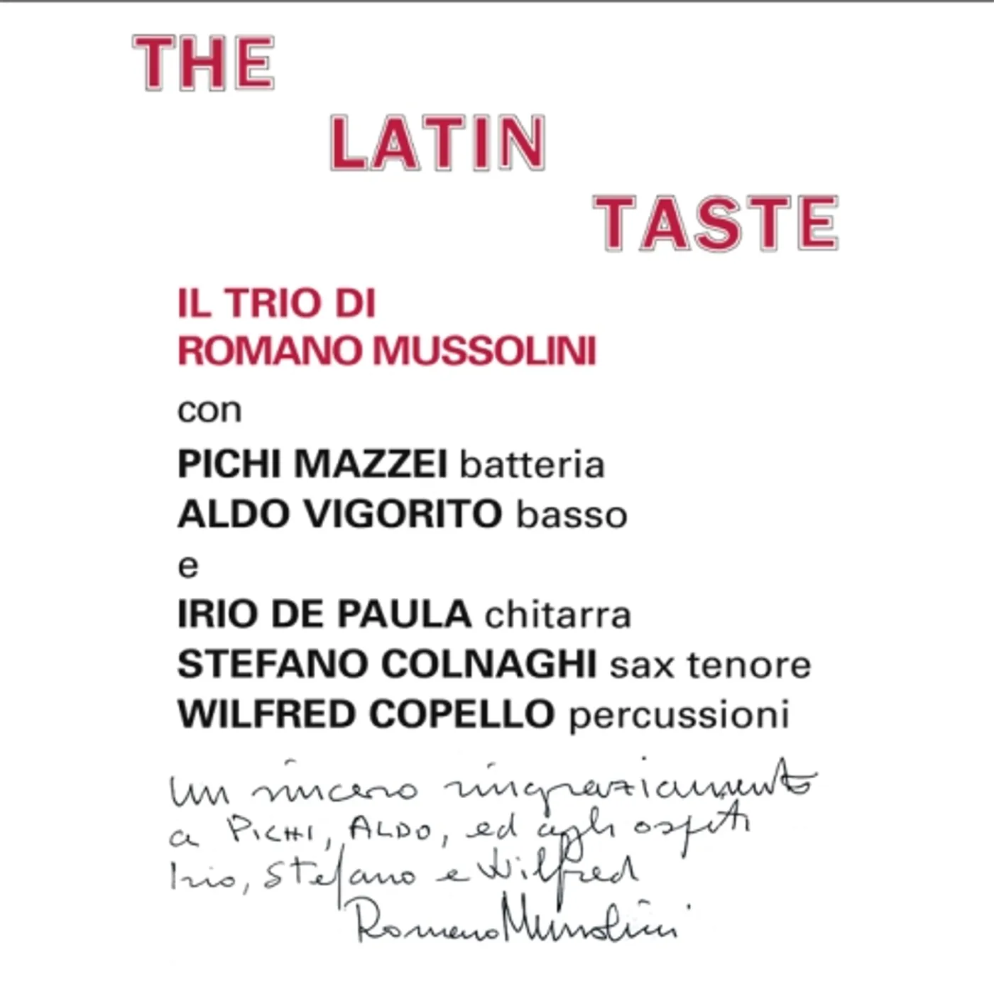 Romano Mussolini LATIN TASTE Vinyl Record