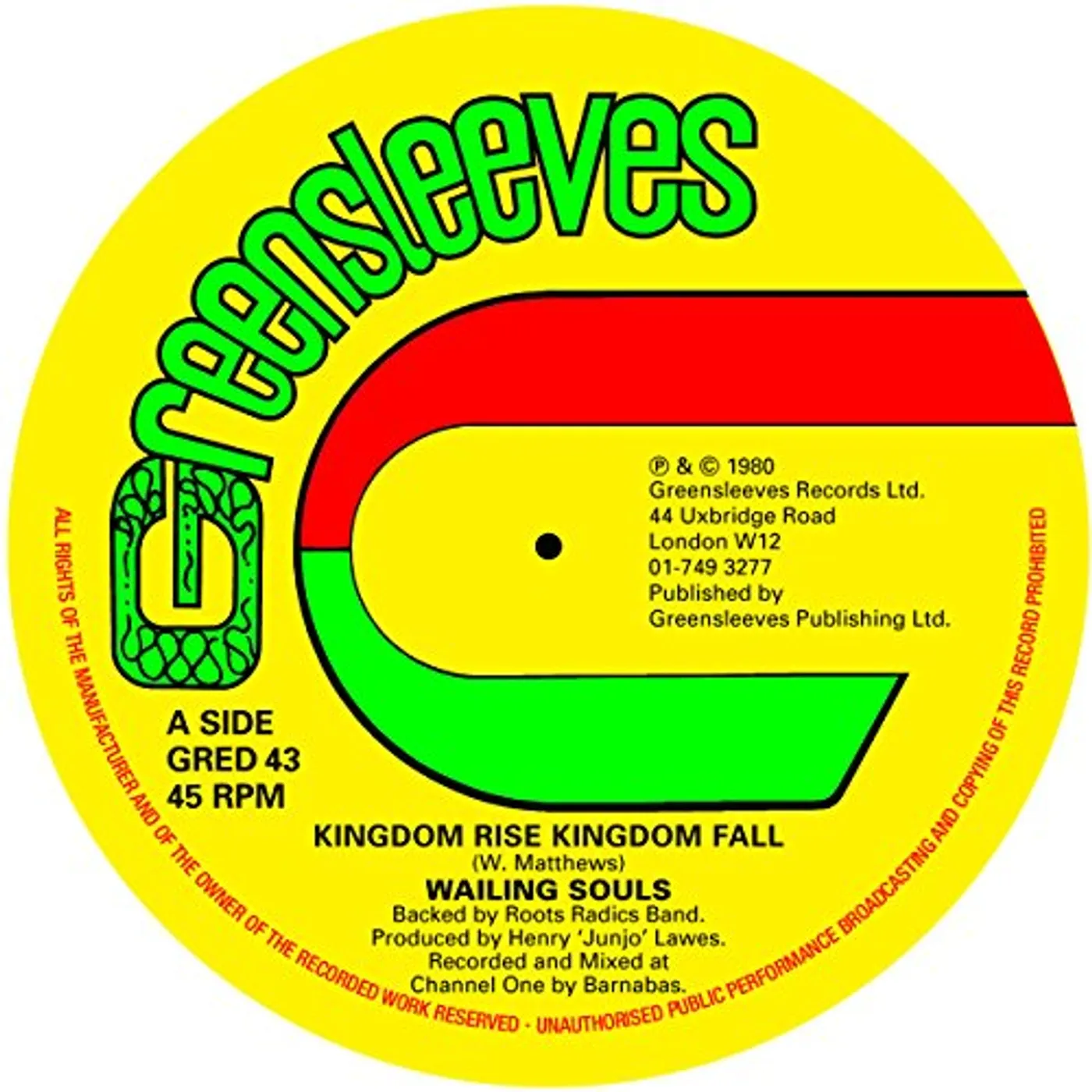 Wailing Souls KINGDOM RISE KINGDOM FALL Vinyl Record - UK Release
