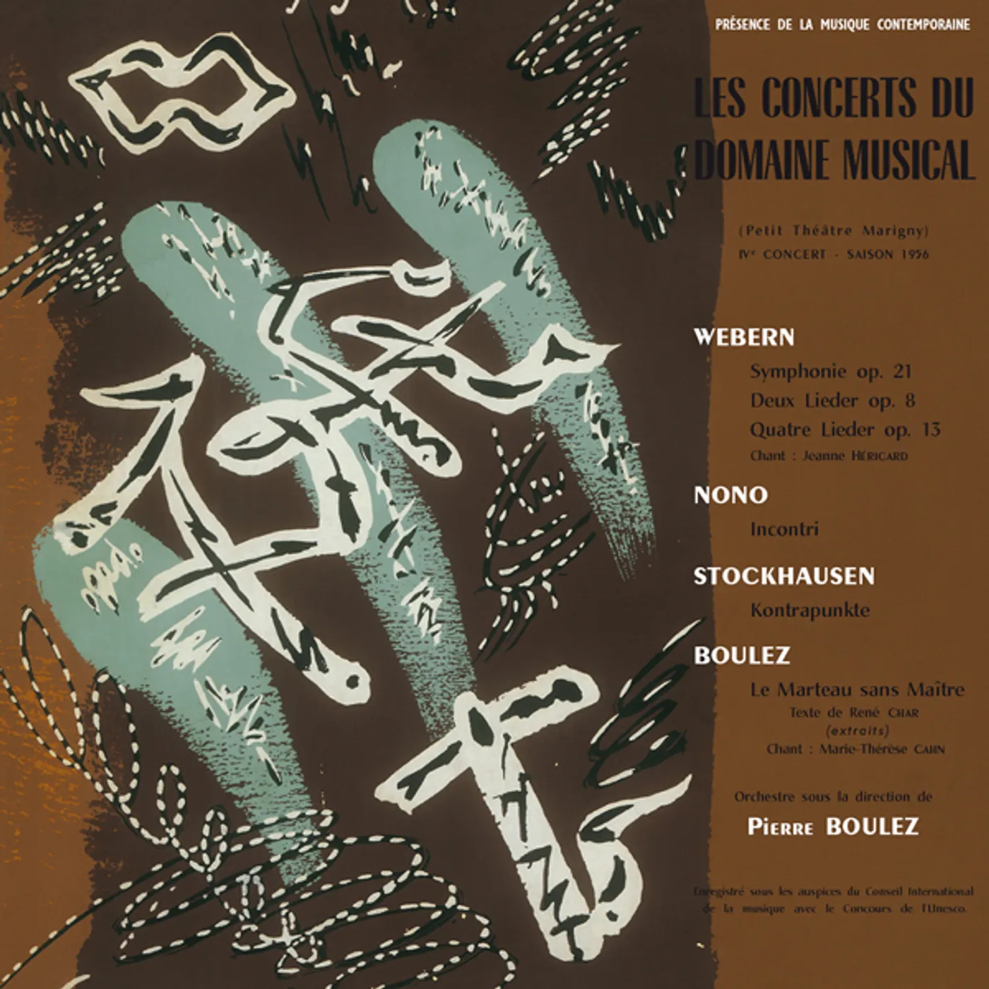 WEBERN / NONO / STOCKHAUSEN / BOULEZ LE CONCERTS DU DOMAINE MUSICAL 1956 Vinyl Record