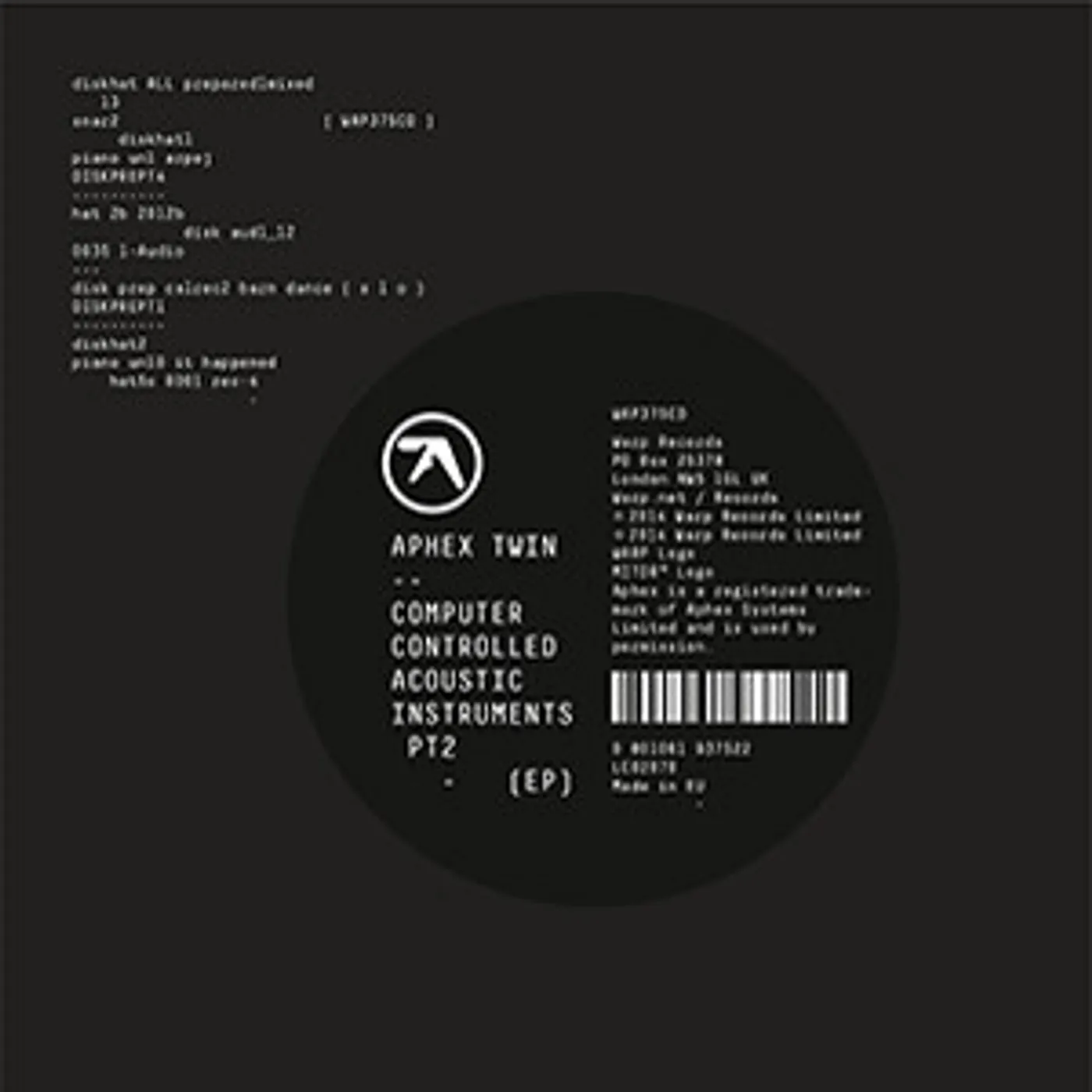 Aphex Twin COMPUTER CONTROLLED ACOUSTIC INSTRUMENTS PT 2 Vinyl Record