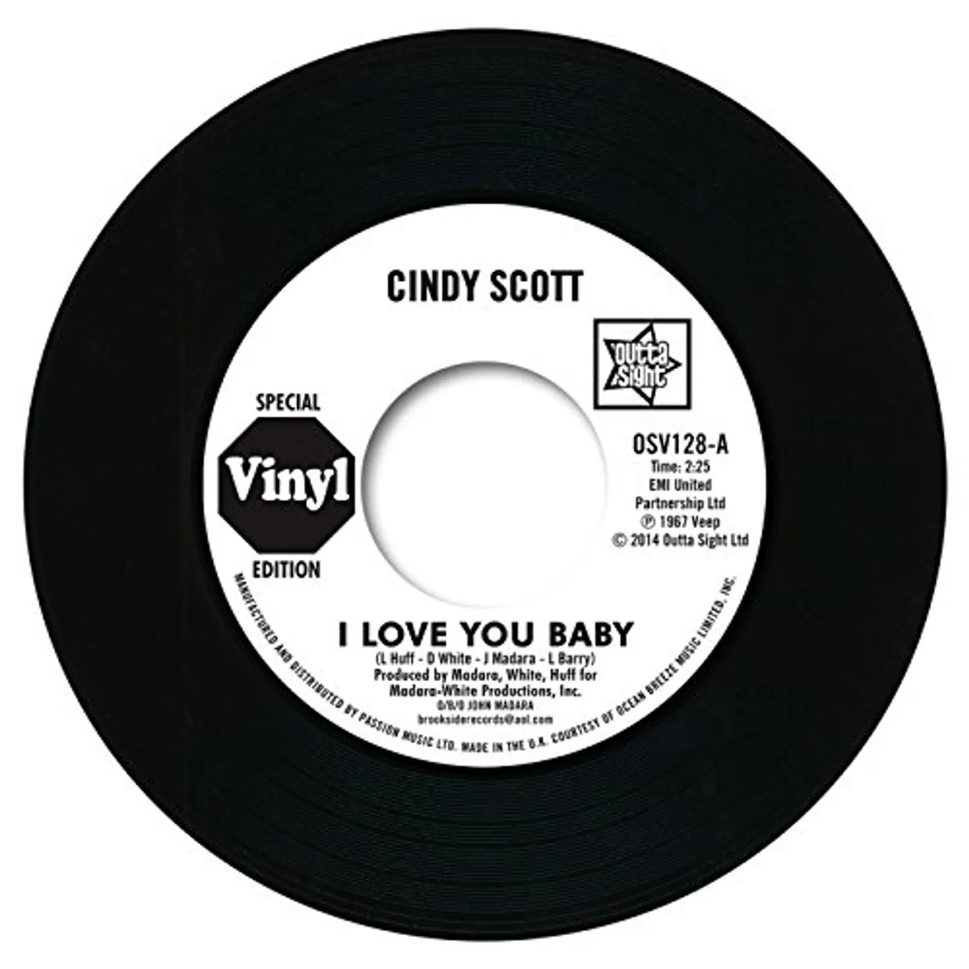 Cindy Scott I LOVE YOU BABY / IN YOUR SPARE TIME Vinyl Record