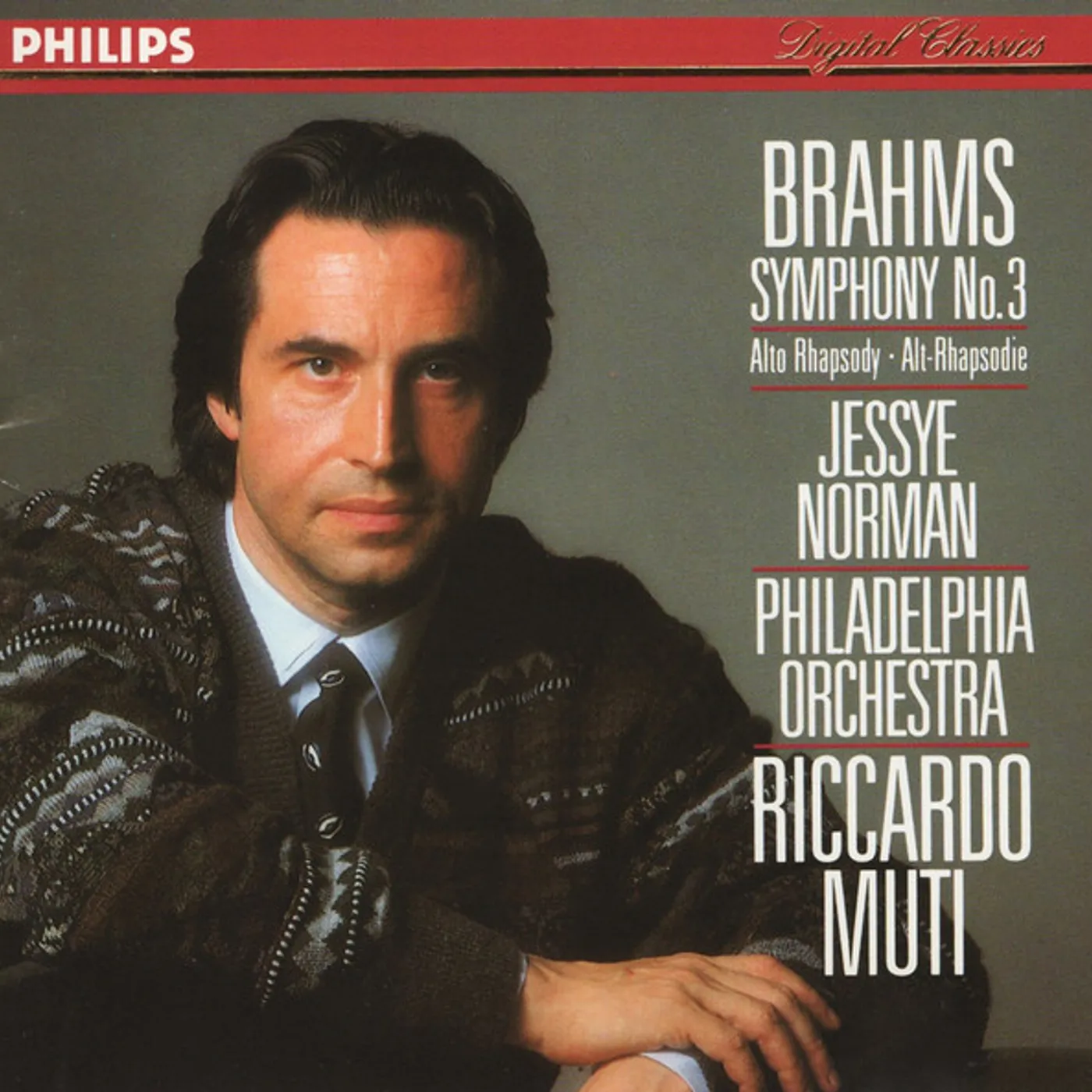 Riccardo Muti BRAHMS: SYMPHONY NO. 3. ALTO RHAPSODY CD