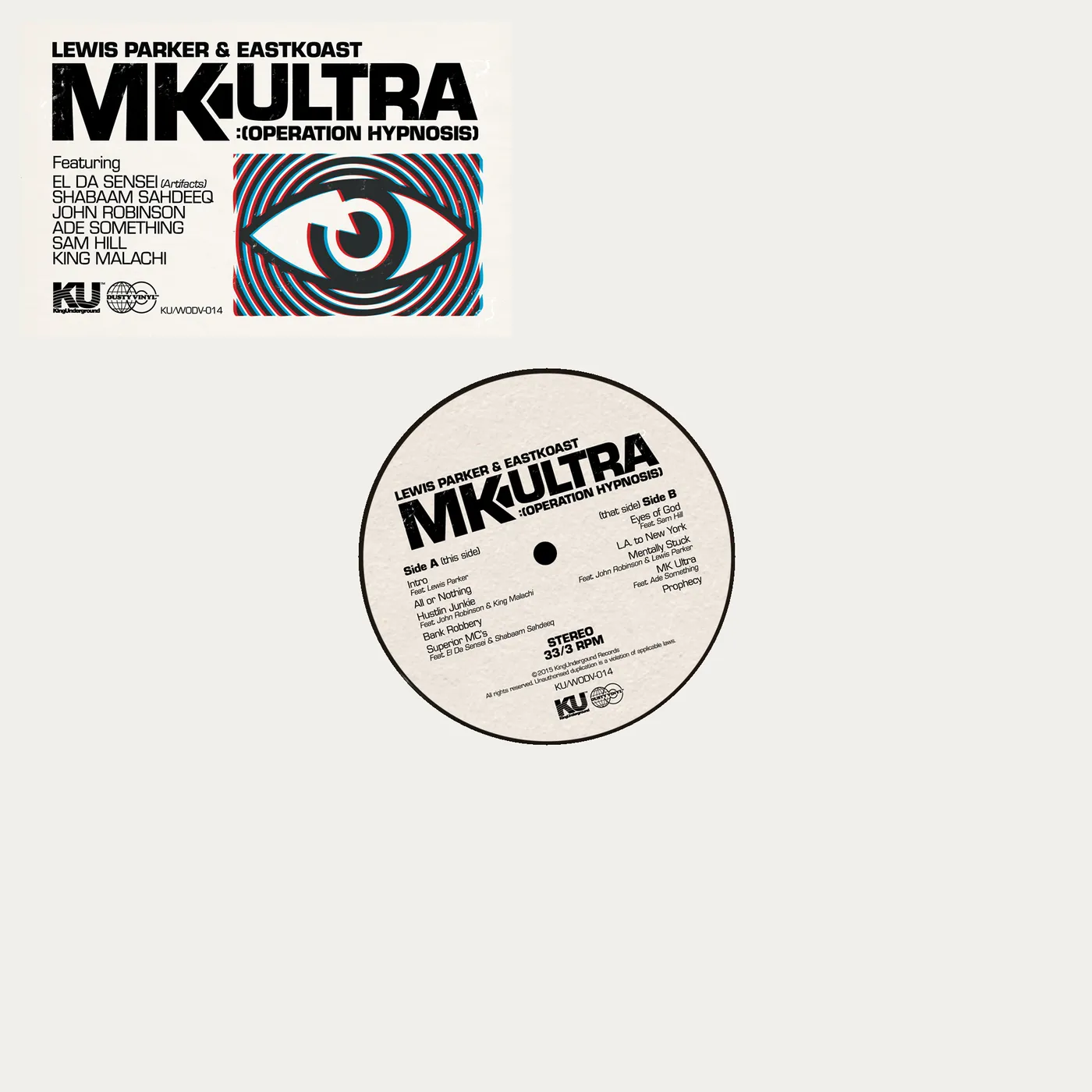 Lewis Parker & Eastkoast MK ULTRA: OPERATION HYPNOSIS Vinyl Record - UK Release