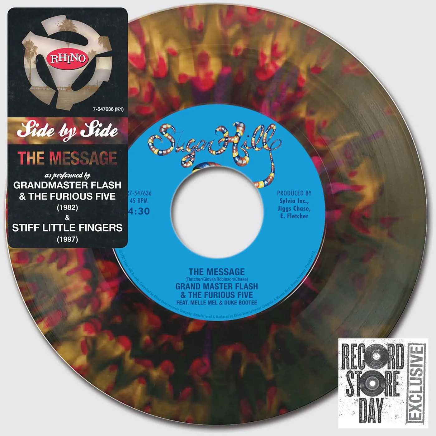 Grandmaster Flash / Stiff Little Fingers SIDE BY SIDE: THE MESSAGE Vinyl Record