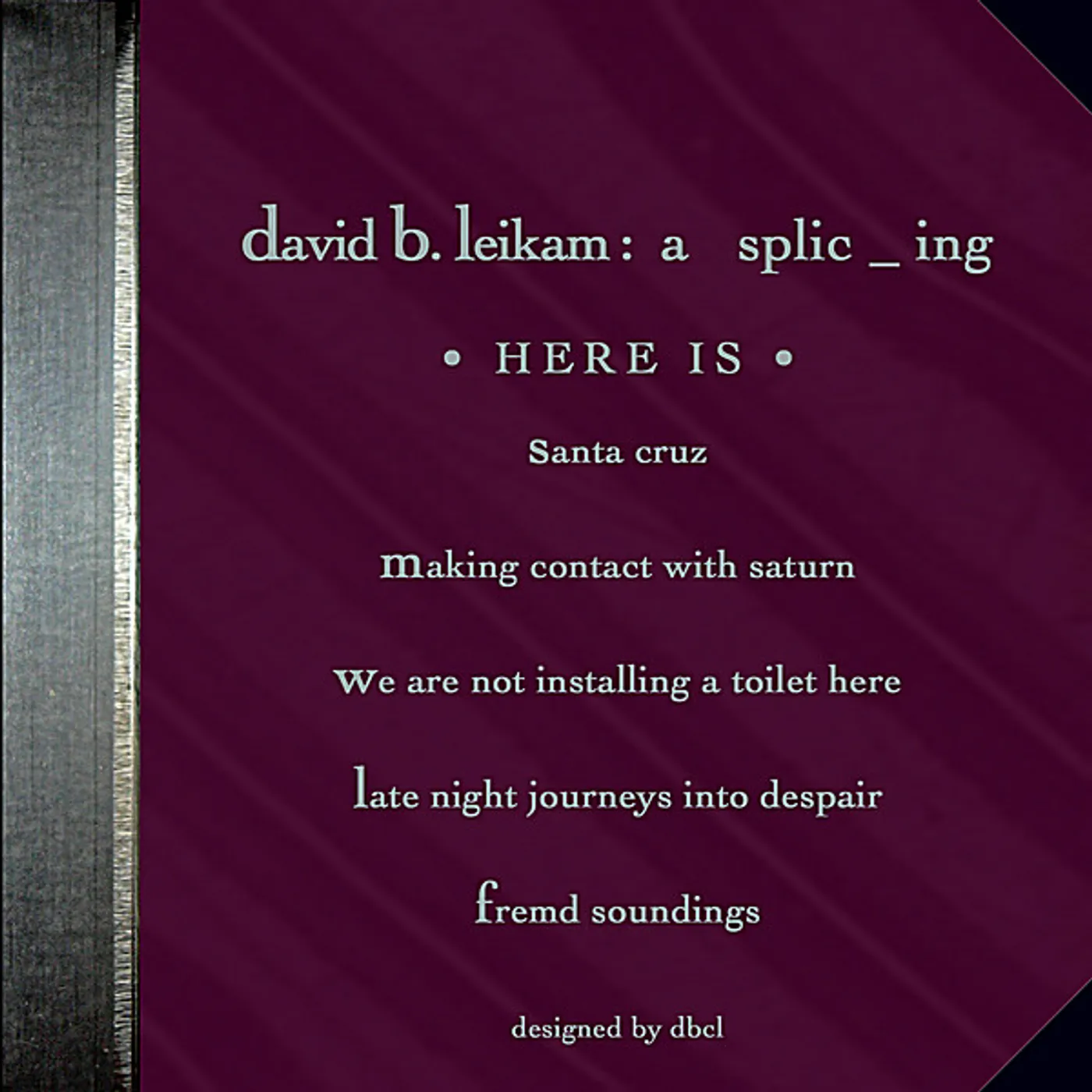 David Leikam DAVID B LEIKAM: A SPLIC-ING CD