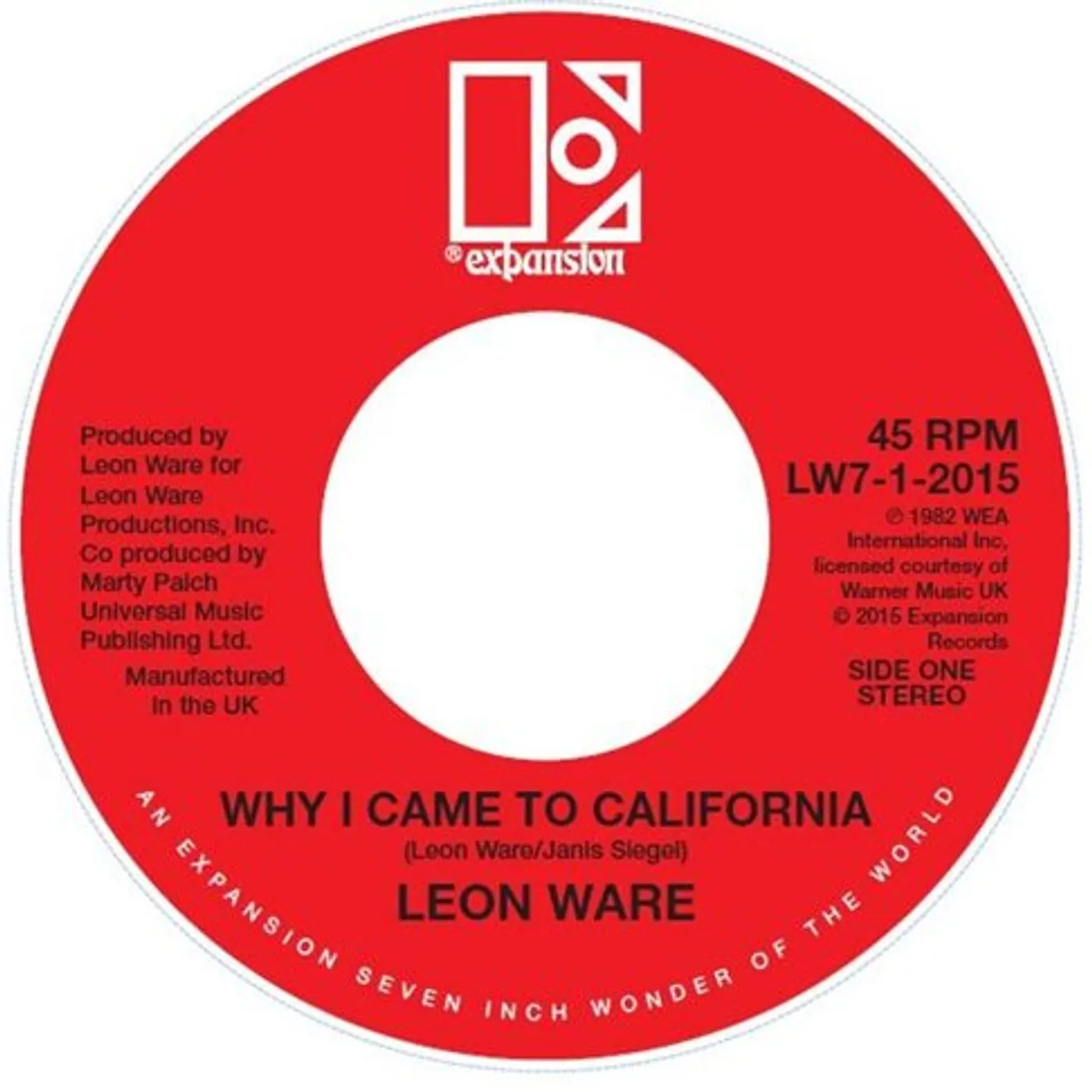 Leon Ware Why I Came To California / Rockin' You Eternally Vinyl Record