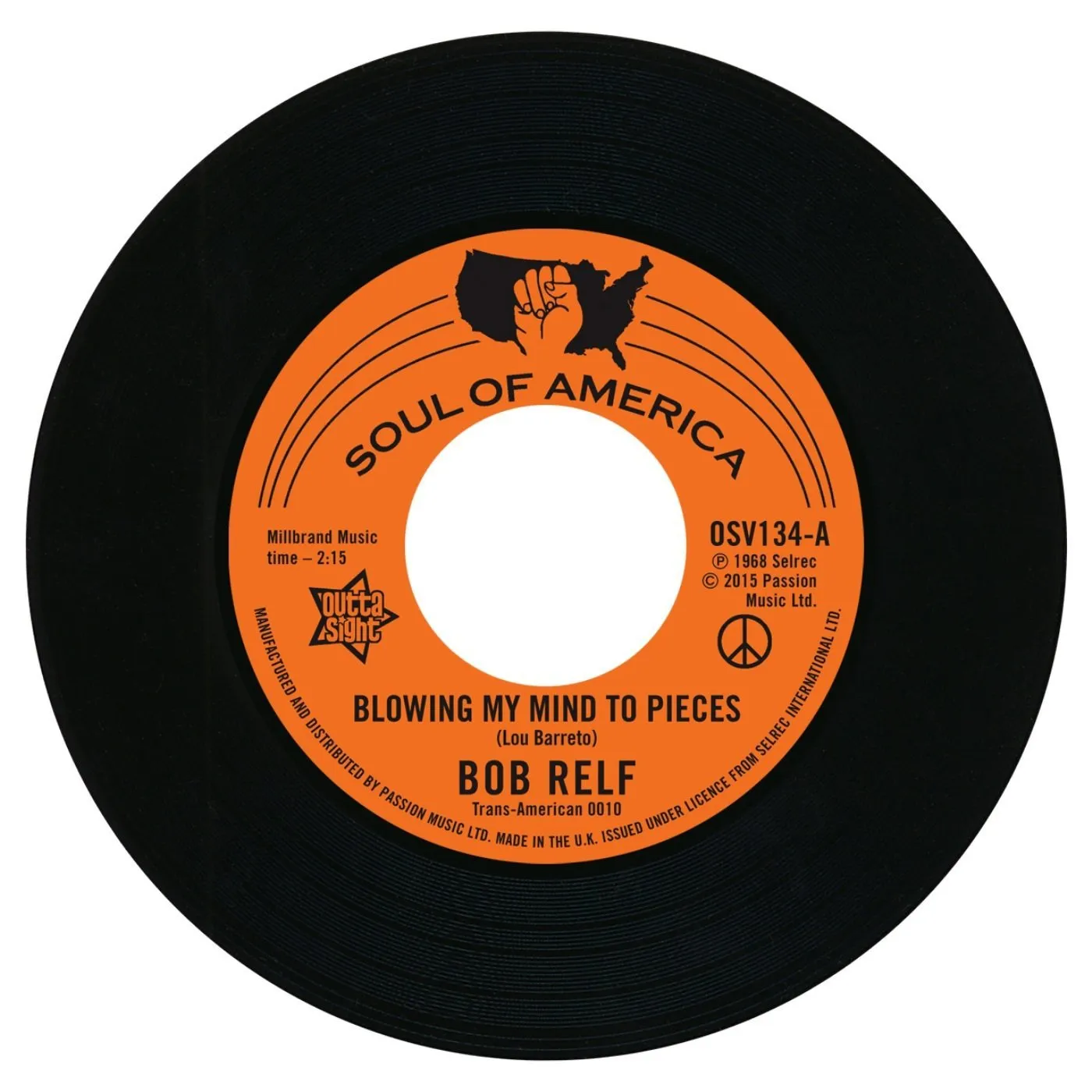 Bob Relf BLOWING MY MIND TO PEICES / GIRL YOU'RE MY KIND Vinyl Record