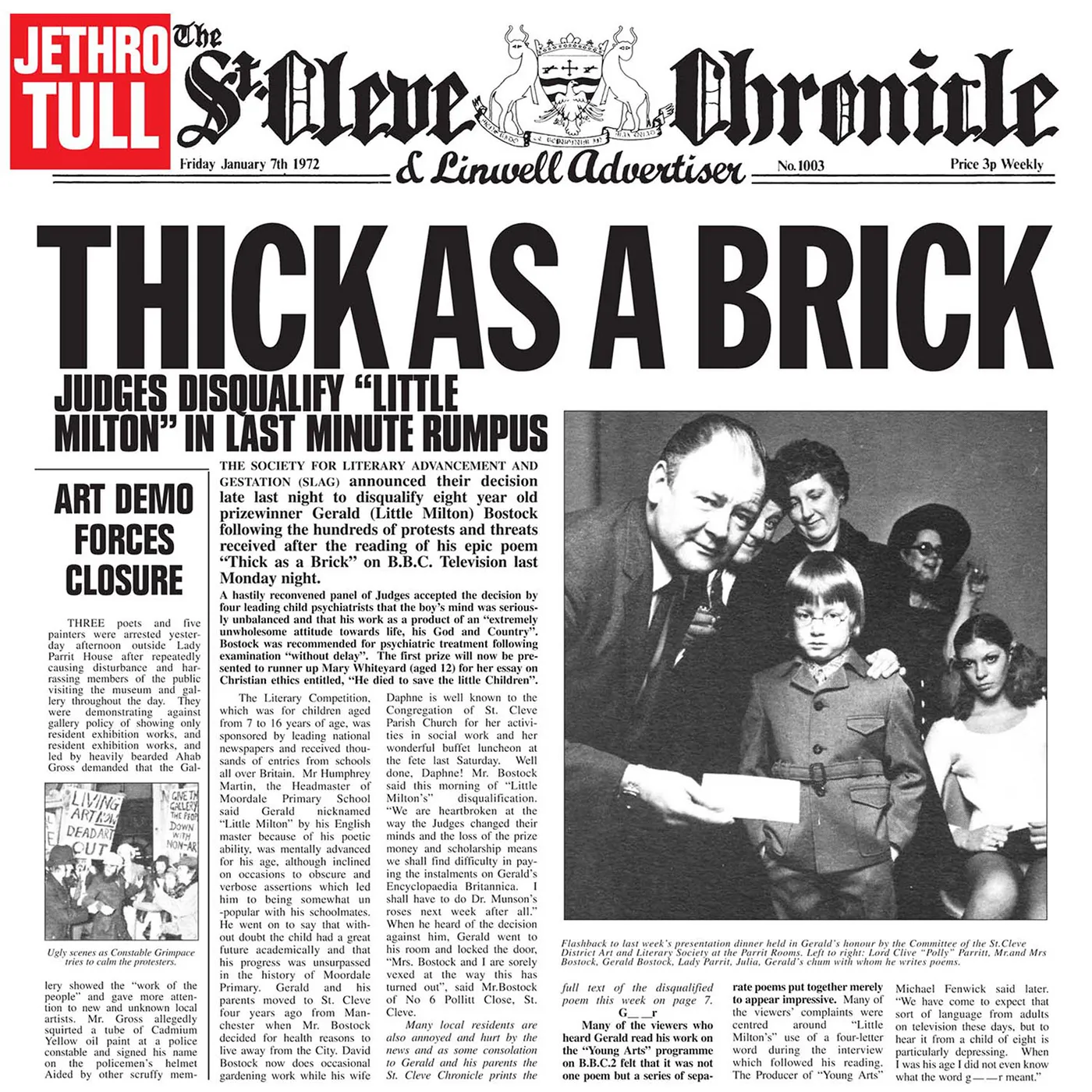 Jethro Tull Thick As A Brick Vinyl Record