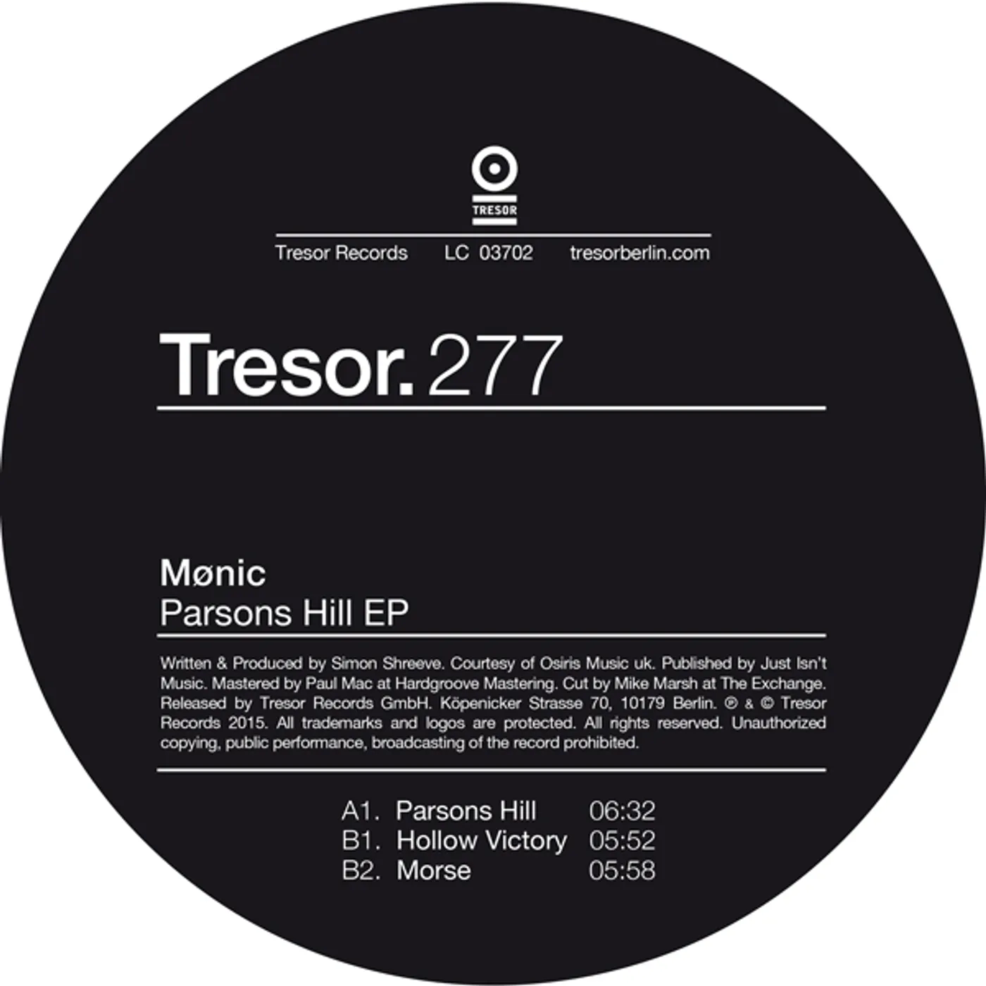 Monic PARSONS HILL Vinyl Record