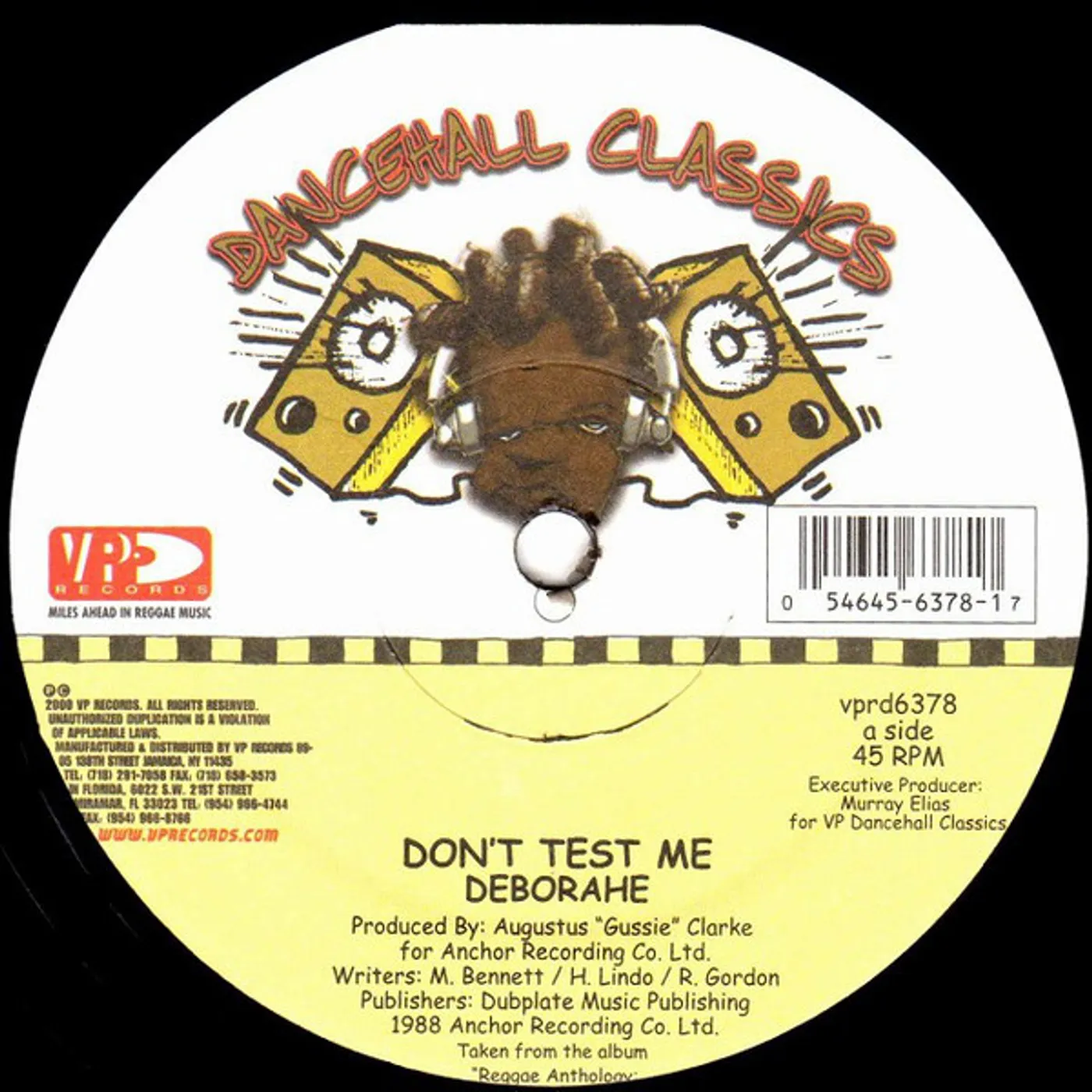 Shabba Ranks/ Deborahe Glagow Don't Test Me Vinyl Record