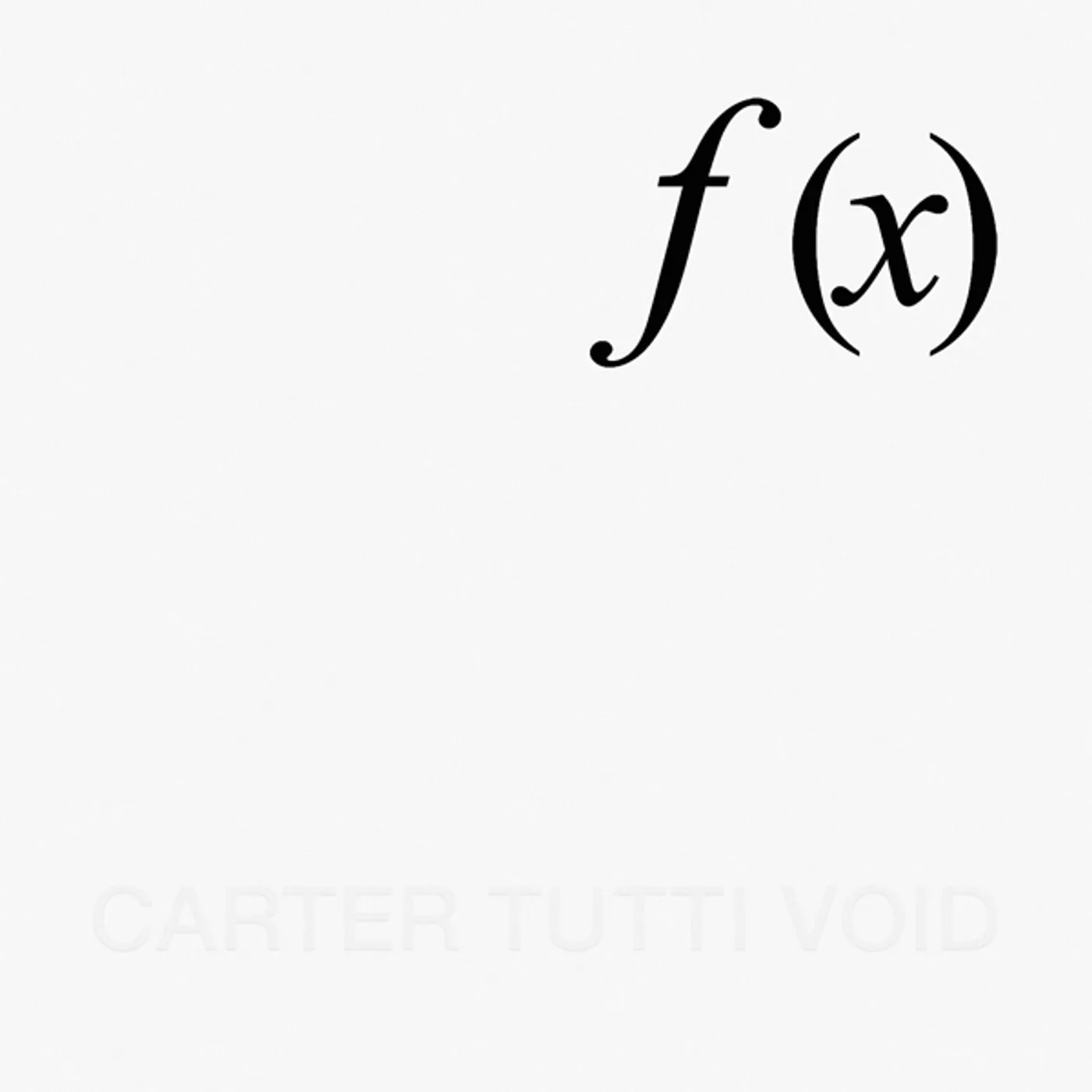 Carter Tutti Void F (X) CD