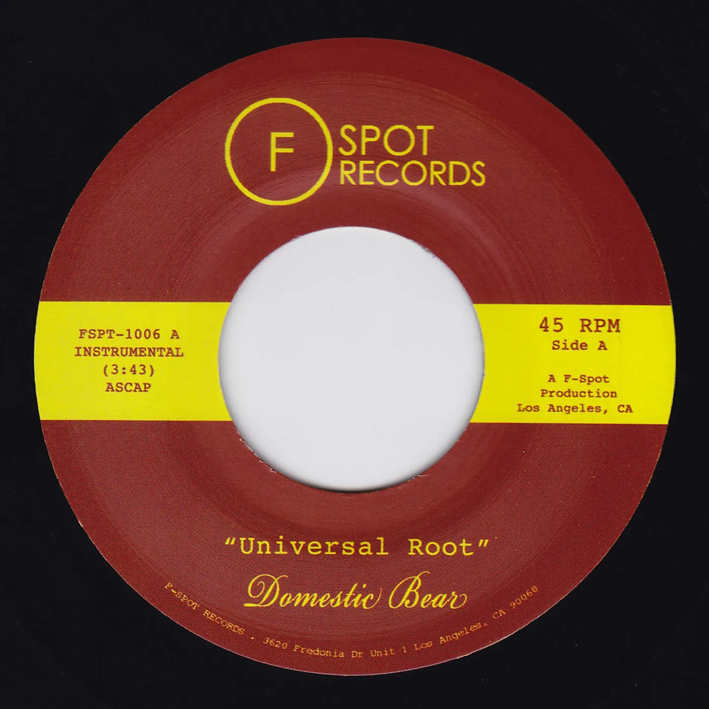 Domestic Bear UNIVERSAL ROOT / TOPHER NIGHTS Vinyl Record