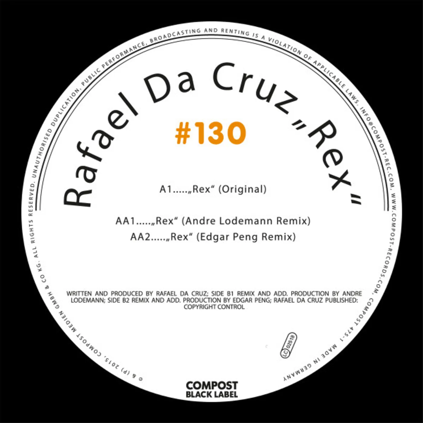 Rafael Da Cruz REX Vinyl Record