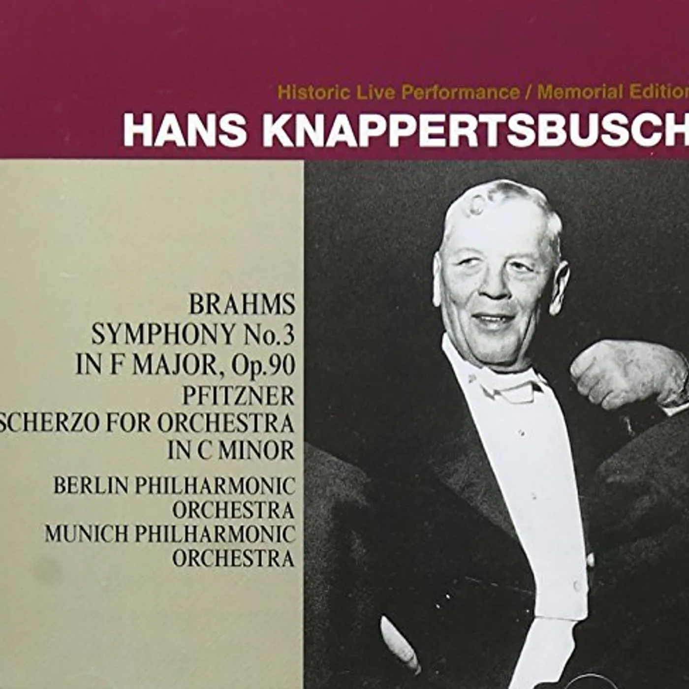 Hans Knappertsbusch BRAHMS: SYM 3 (1950) CD