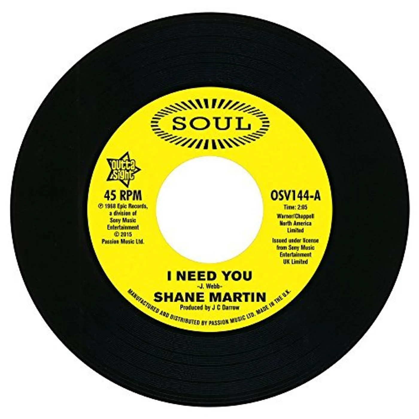 Shane Martin / Taj Mahal I NEED YOU / A LOT OF LOVE Vinyl Record