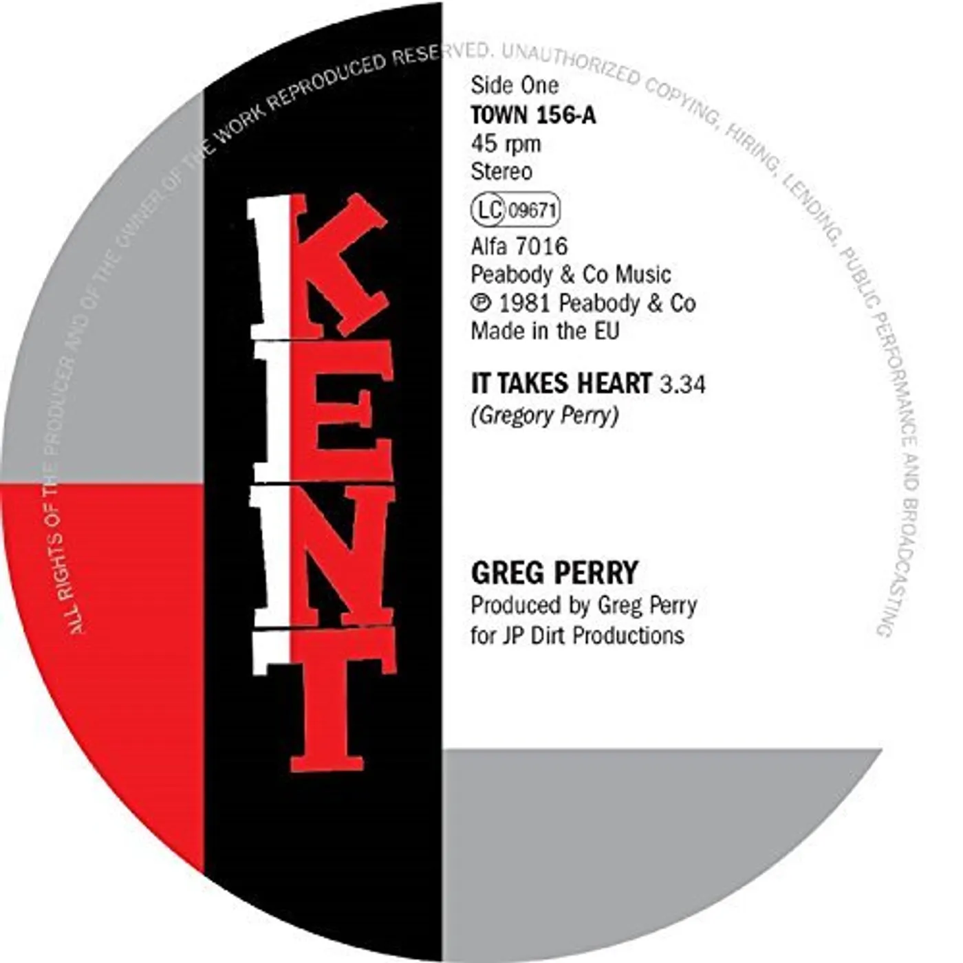 Greg Perry / Jocelyn Brown IT TAKES HEART/IF I CAN'T HAVE YOUR LOVE Vinyl Record