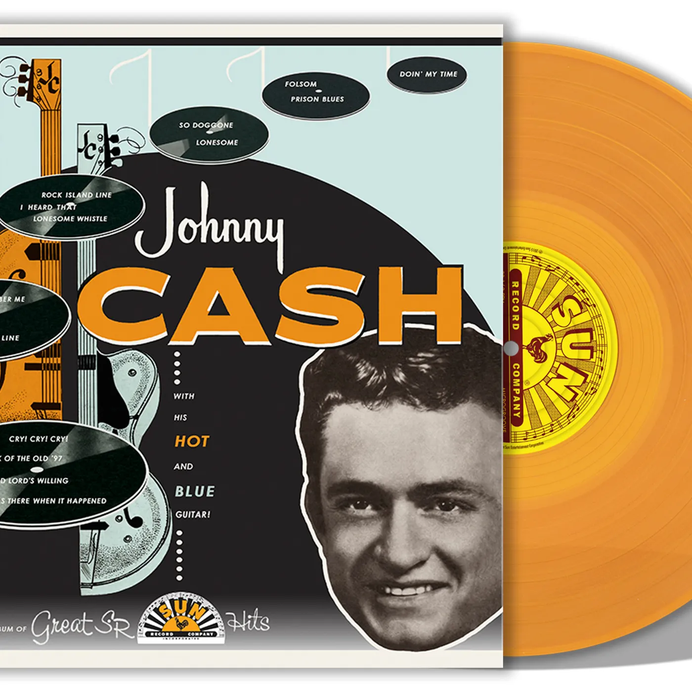Johnny Cash WITH HIS HOT AND BLUE GUITAR Vinyl Record - Colored Vinyl, Limited Edition, Orange Vinyl