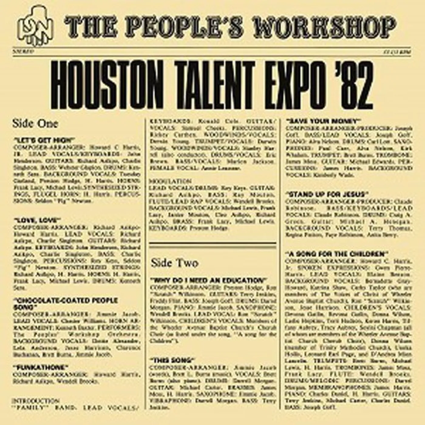 PEOPLE'S WORKSHOP Houston Talent Expo '82 Vinyl Record