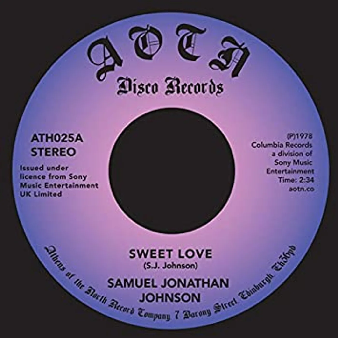 Samuel Jonathan Johnson SWEET LOVE Vinyl Record - UK Release