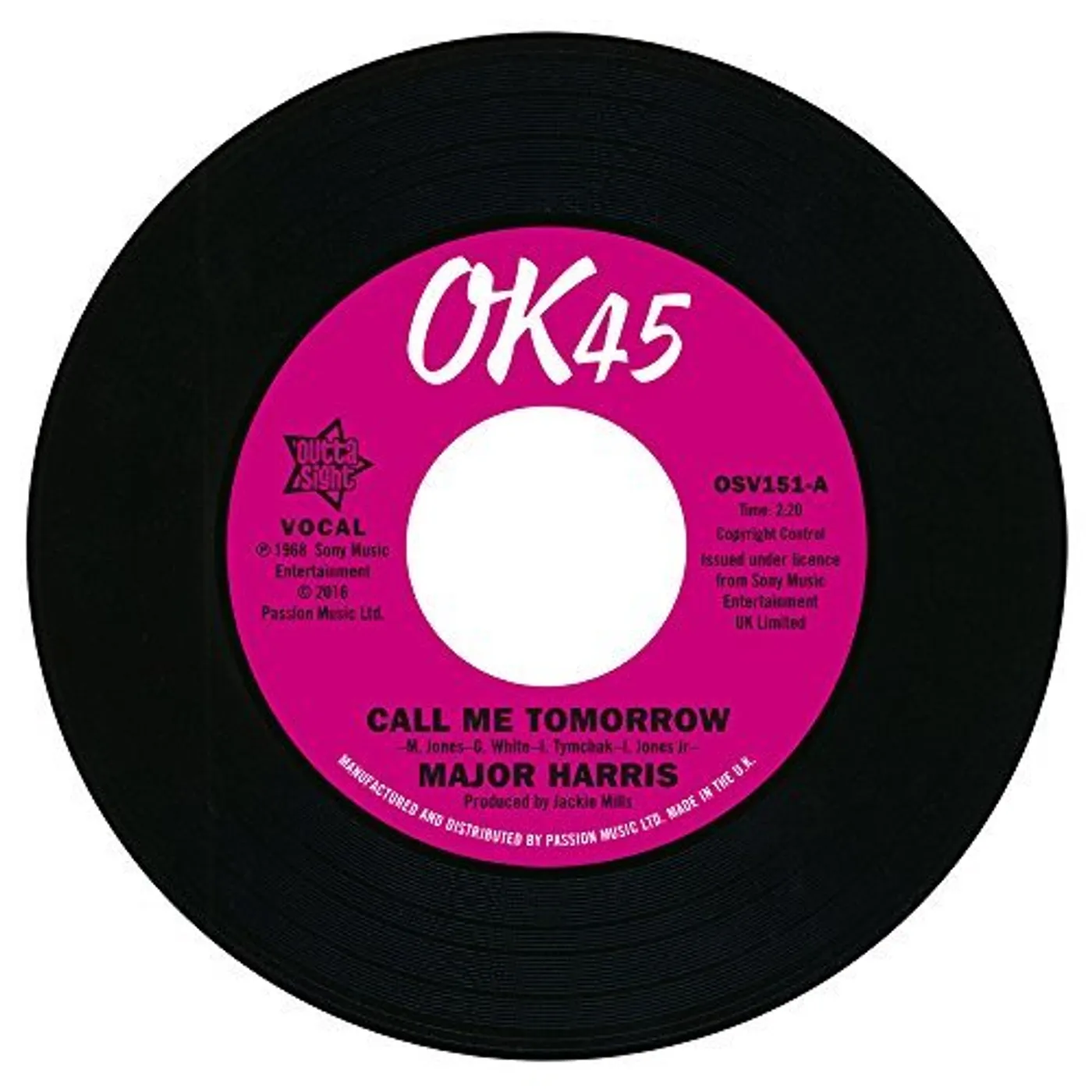 Walter Jackson / Major Harris CALL ME TOMORROW / WHERE HAVE ALL THE FLOWERS GONE Vinyl Record