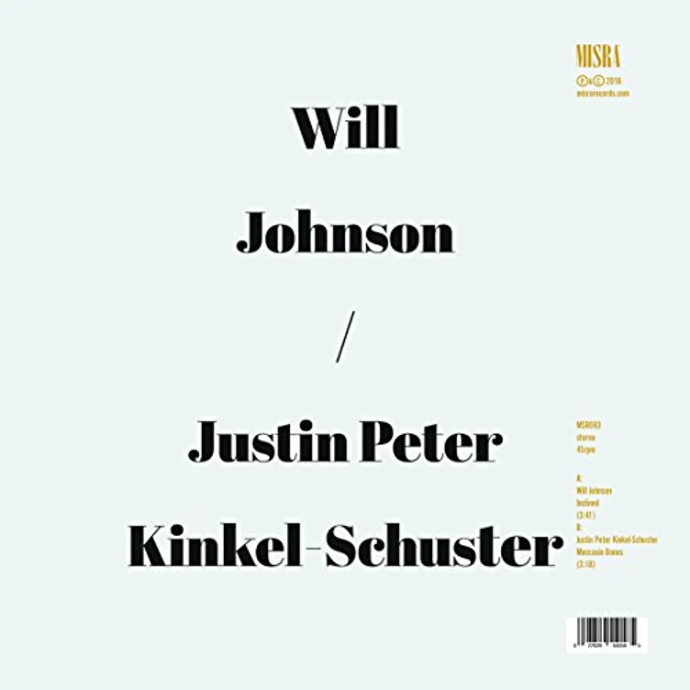 Wil Johnson INCLINED / MOCCASIN BONES Vinyl Record